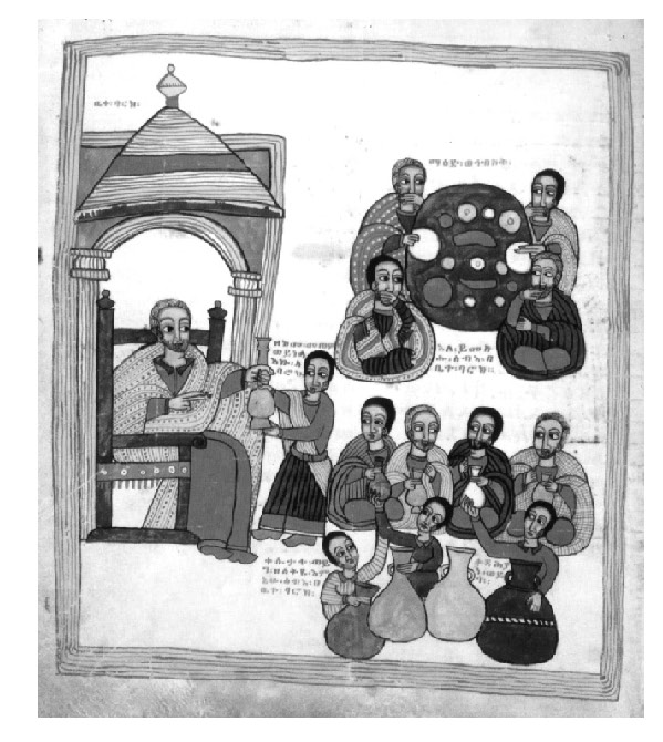 Historické vyobrazení pití teje