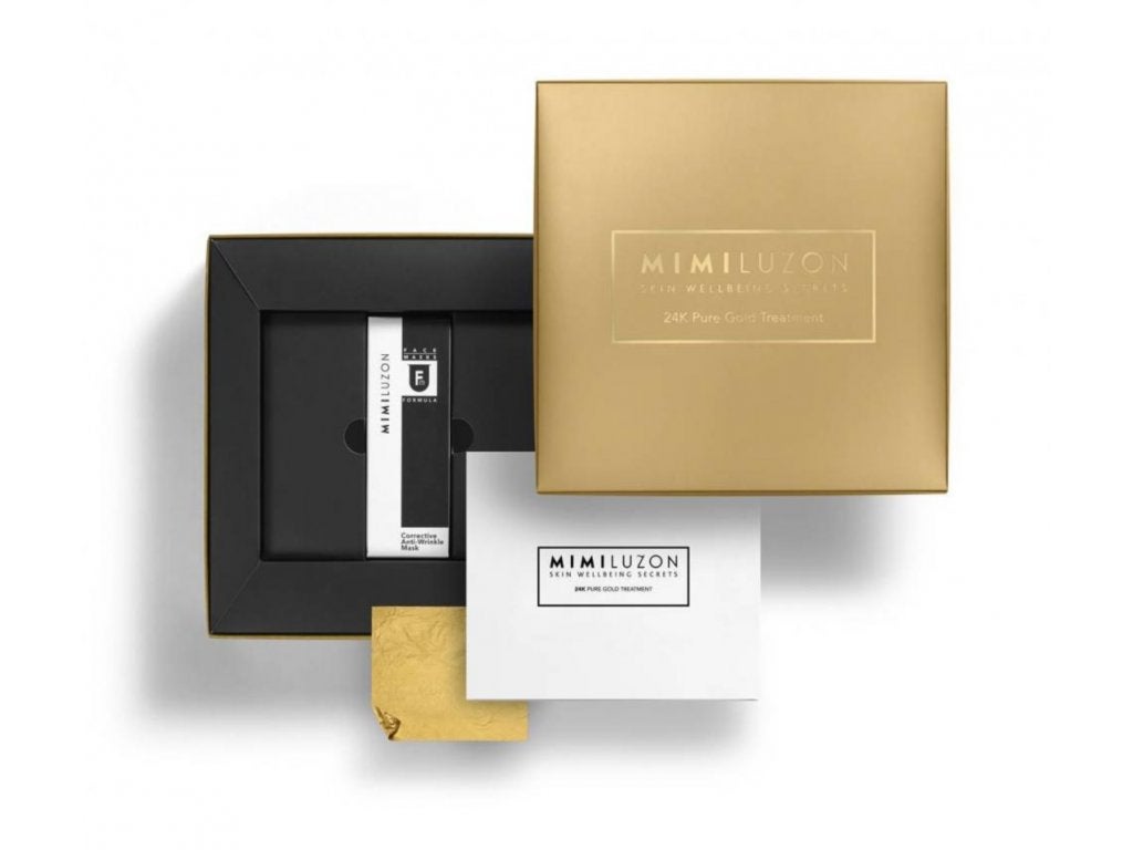 Liftingová maska s plátky 24karátového zlata, MIMI LUZON, prodává by Femme, 5500 Kč za sadu 4 ošetření.