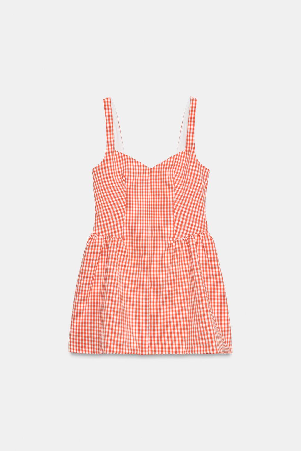 Objemné minišaty s kostkou vichy, ZARA, 499 Kč