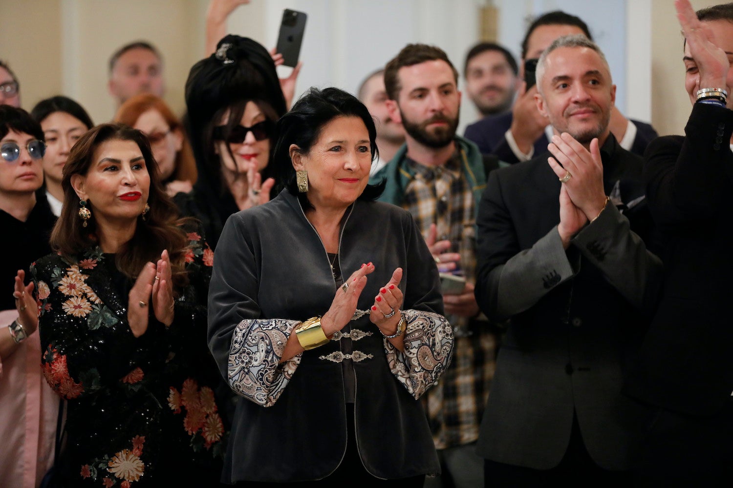 Salome Zurabišvili, prezidentka Gruzie, při setkání s účastníky Culture Week Tbilisi