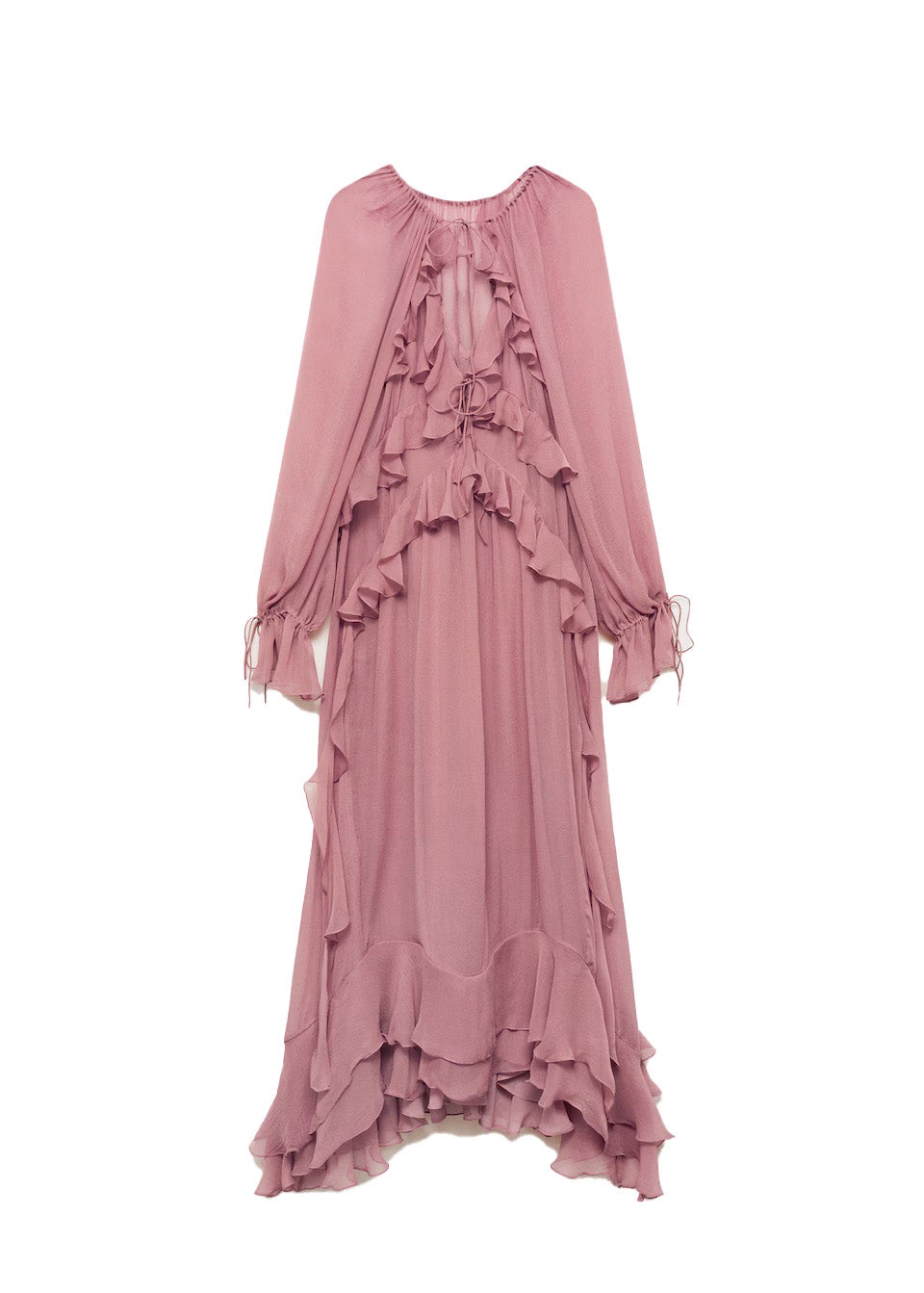 Mušelínové poloprůhledné šaty s volány, MANGO, prodává Mango, 4 999 Kč