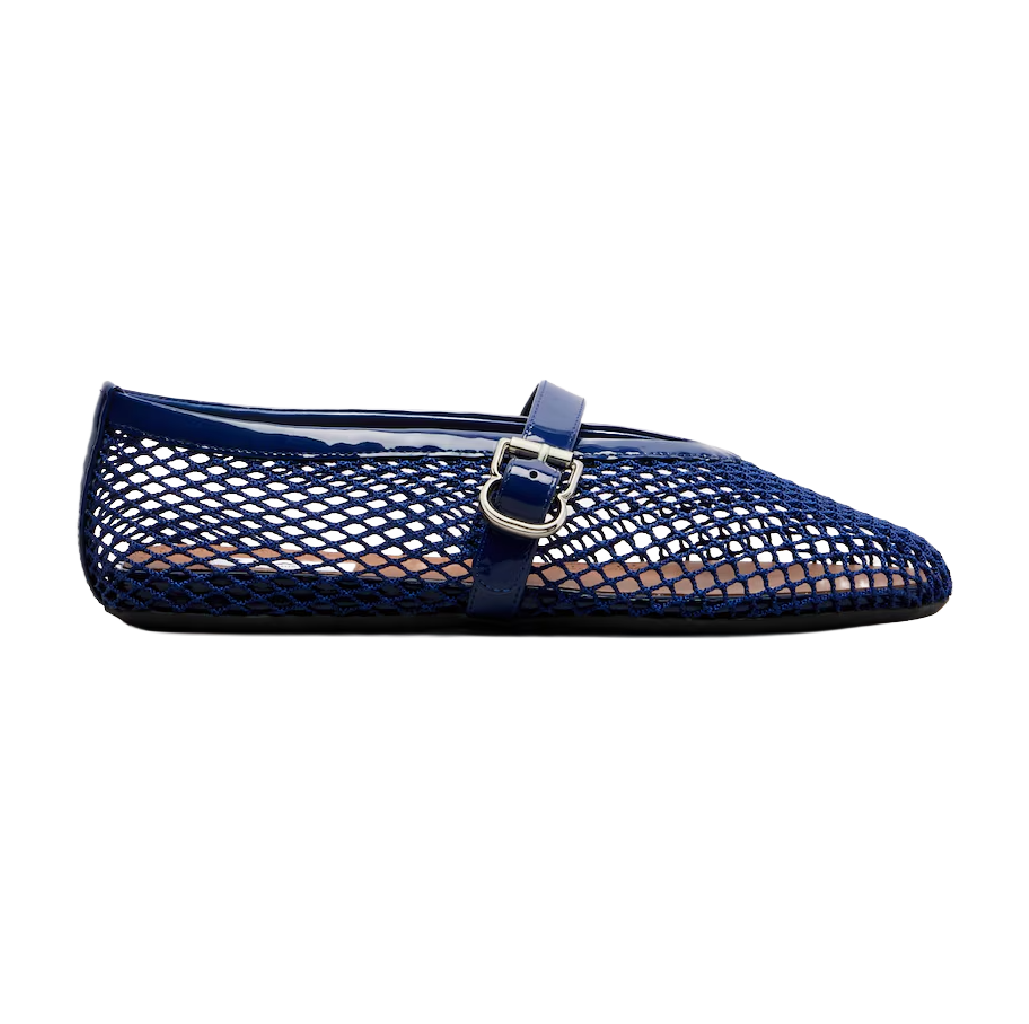 Síťované baleríny s koženými prvky, ALAÏA, 750 €