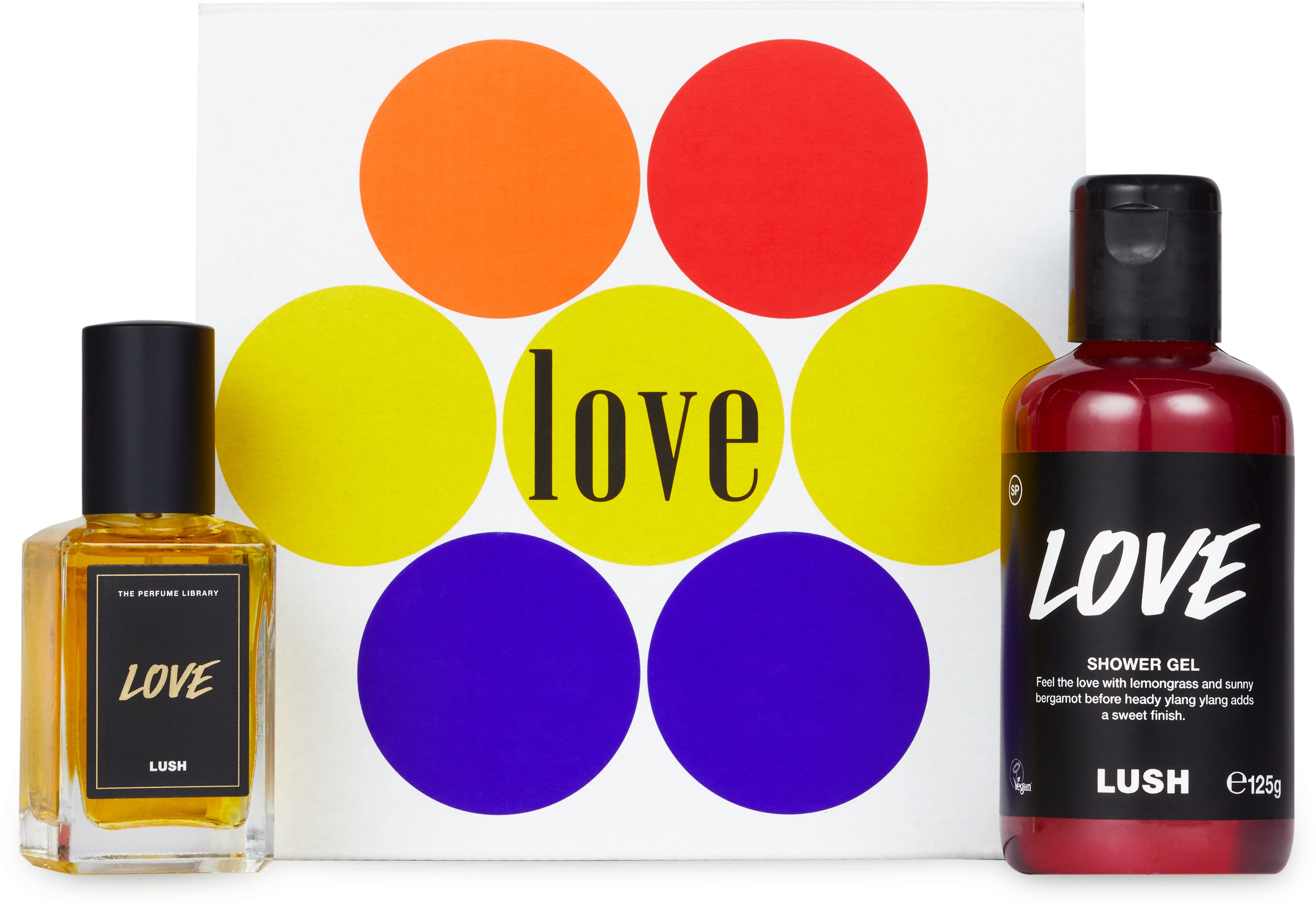 Dárková sada vůně a sprchového gelu Love, Lush, prodává Lush, 1750 Kč