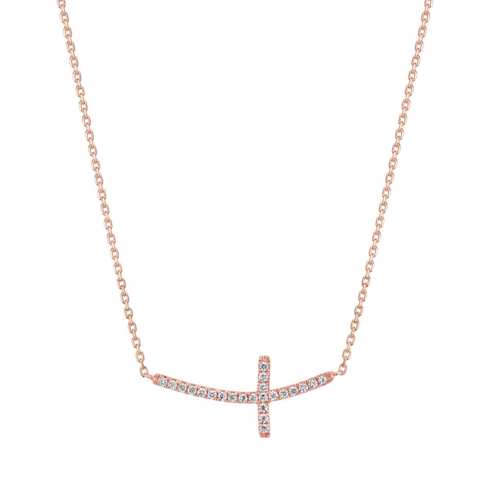 Náhrdelník s diamanty Glossy Cross, ALO DIAMONDS, 32 842 Kč