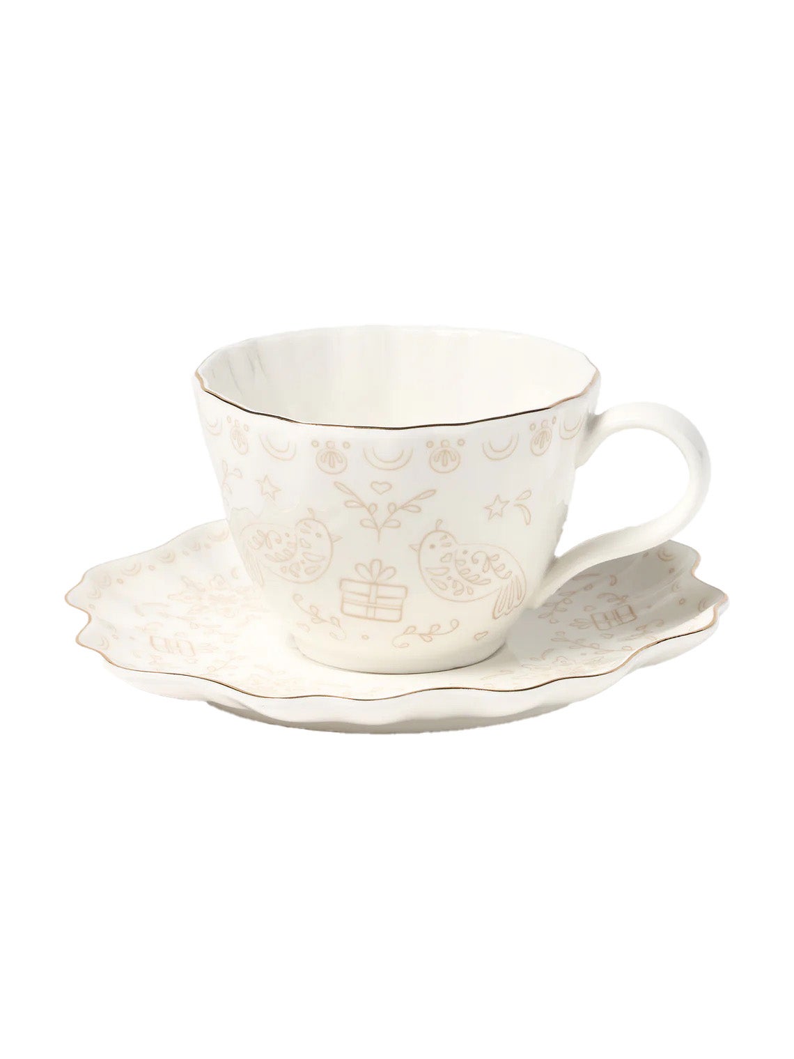 Sada vánočních šálků na kávu s podšálky Lumos, 4 díly, WESTWING COLLECTION, prodává Westwing, 759 Kč