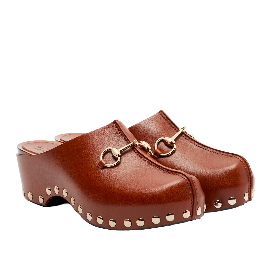 Kožené dřeváky Horsebit s ozdobným kováním, GUCCI, 770 €