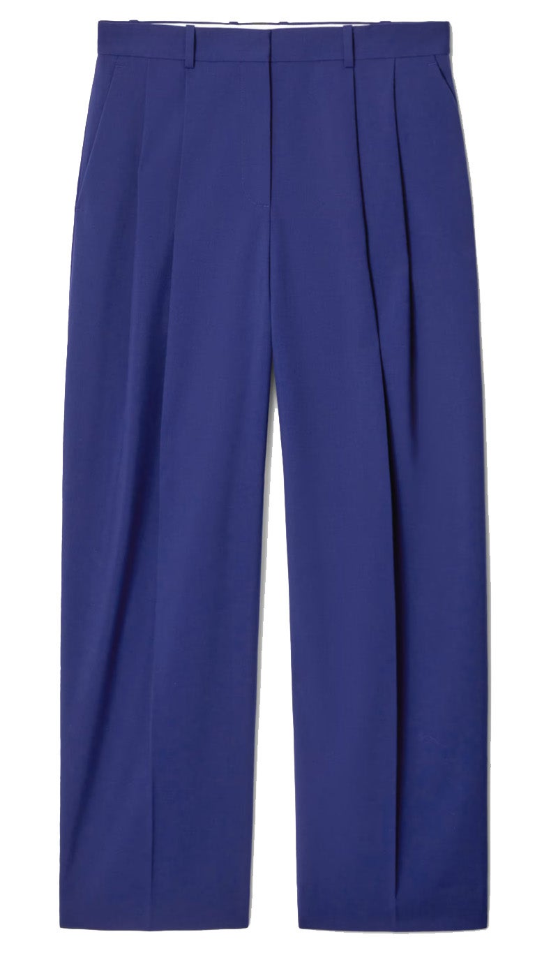 Modré kalhoty s širokými nohavicemi, COS, prodává Cos, 125 €