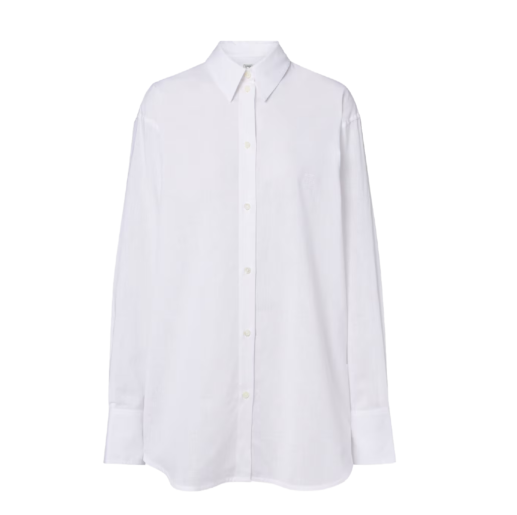 Oversized bílá košile, TOTEME, prodává Mytheresa, 340 €