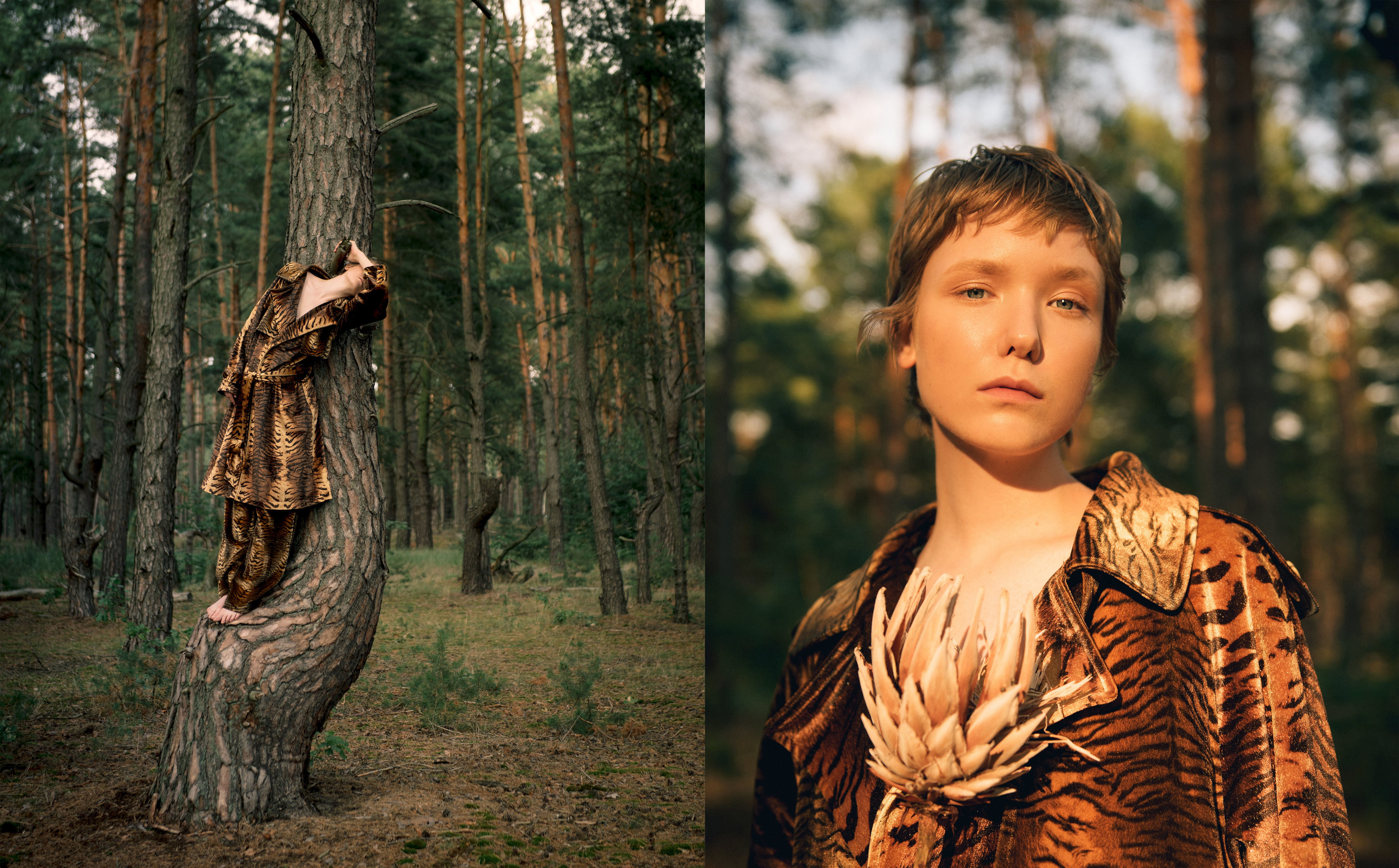 Kabát, kalhoty, obojí William Fan; boty, Acne Studios. Kabát, kalhoty, obojí William Fan; boty, Acne Studios.