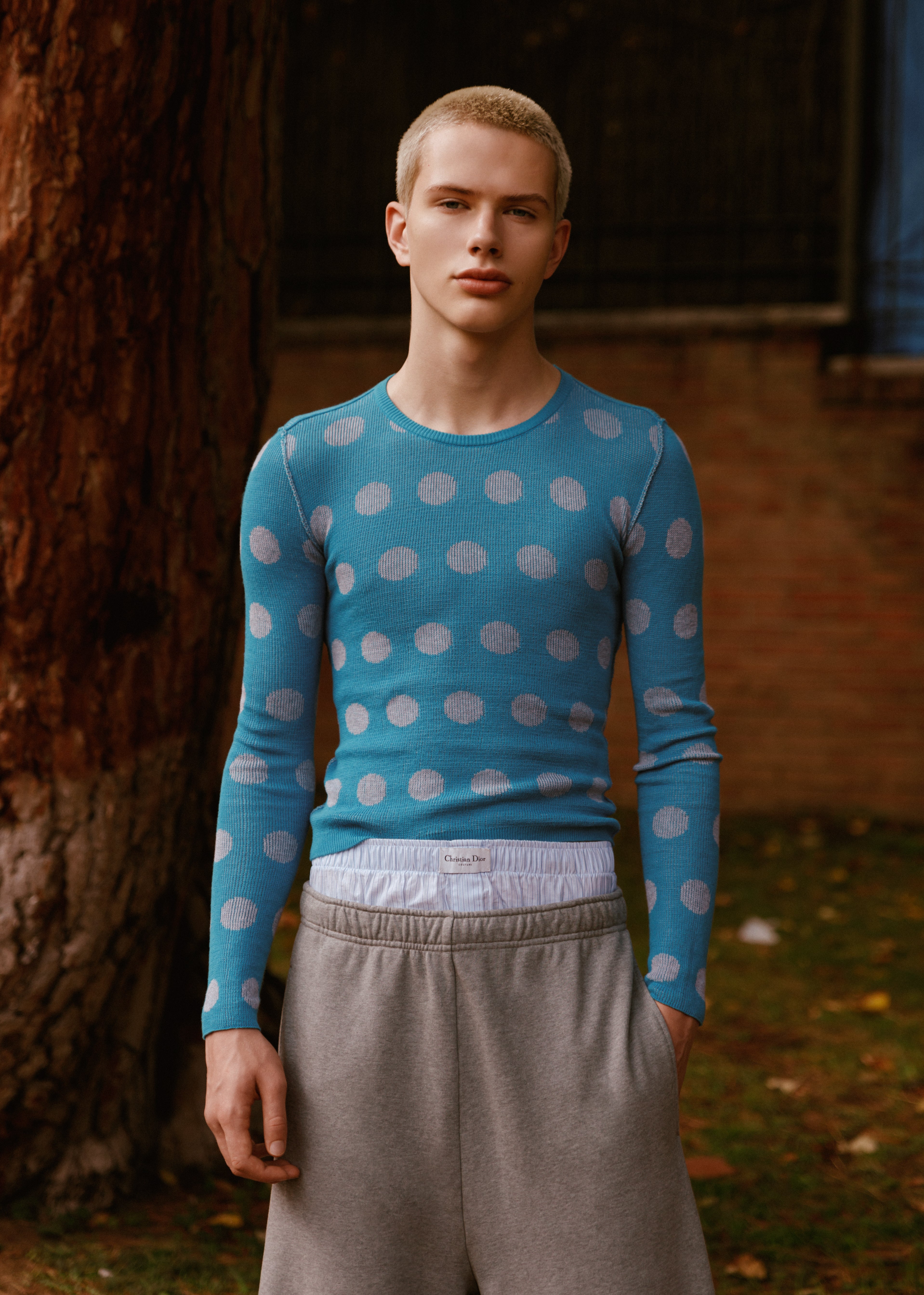 Top, pants, MM6; Underwear, Christian Dior. Top, pants, MM6; Underwear, Christian Dior.