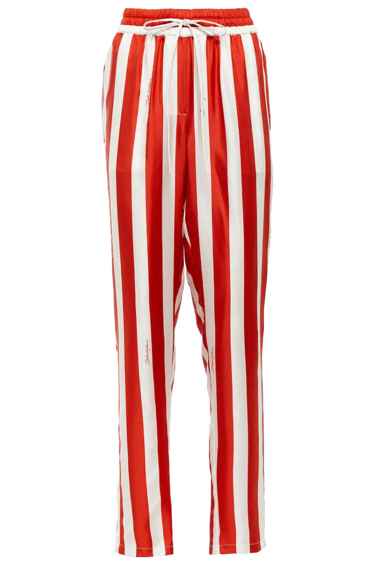 Pruhované kalhoty s vysokým pasem, DOLCE & GABBANA, prodává MyTheresa, 1150 €