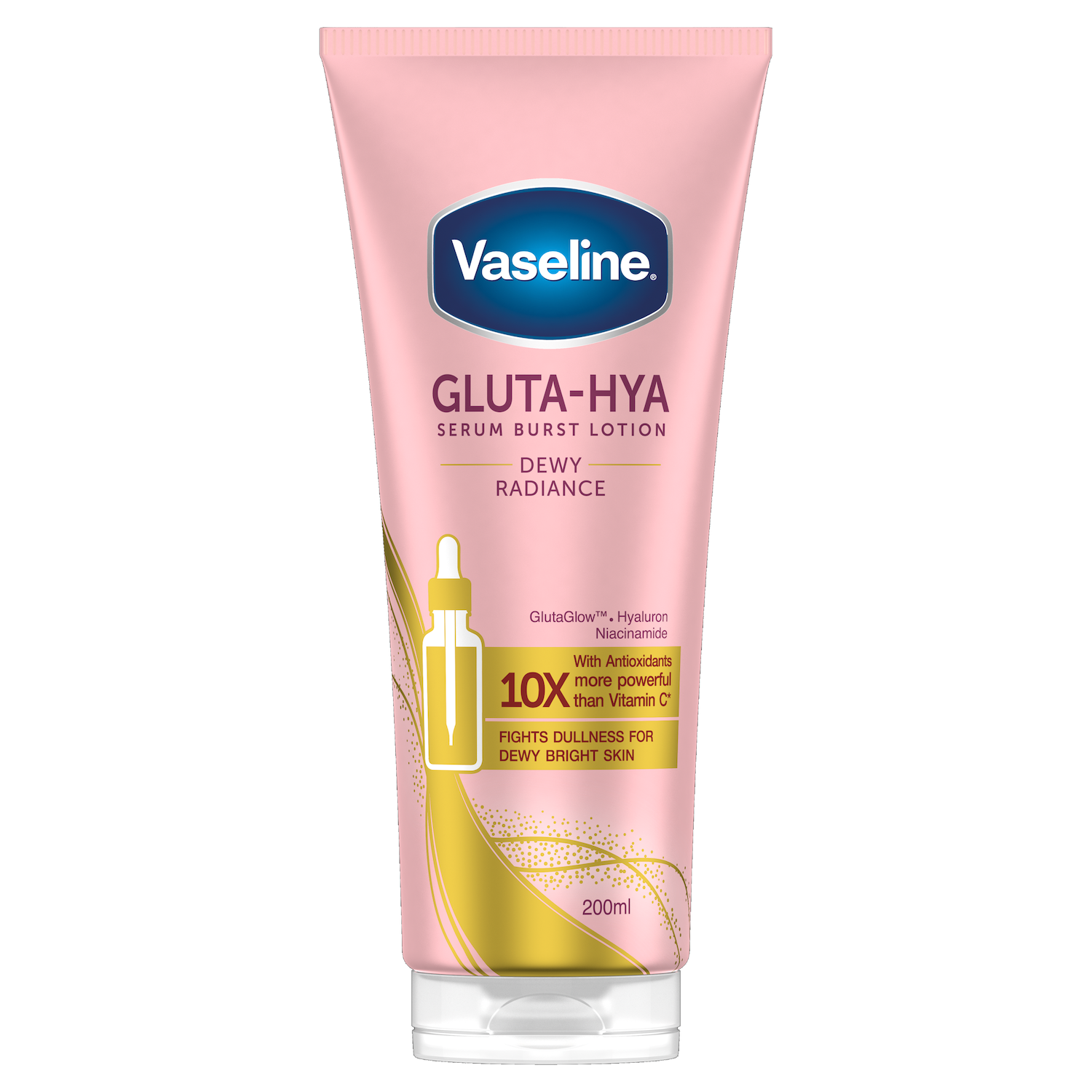 Lehké tělové sérum Gluta-Hya Dewy Radiance s kyselinou hyaluronovou a niacinamidem, VASELINE, 299 Kč