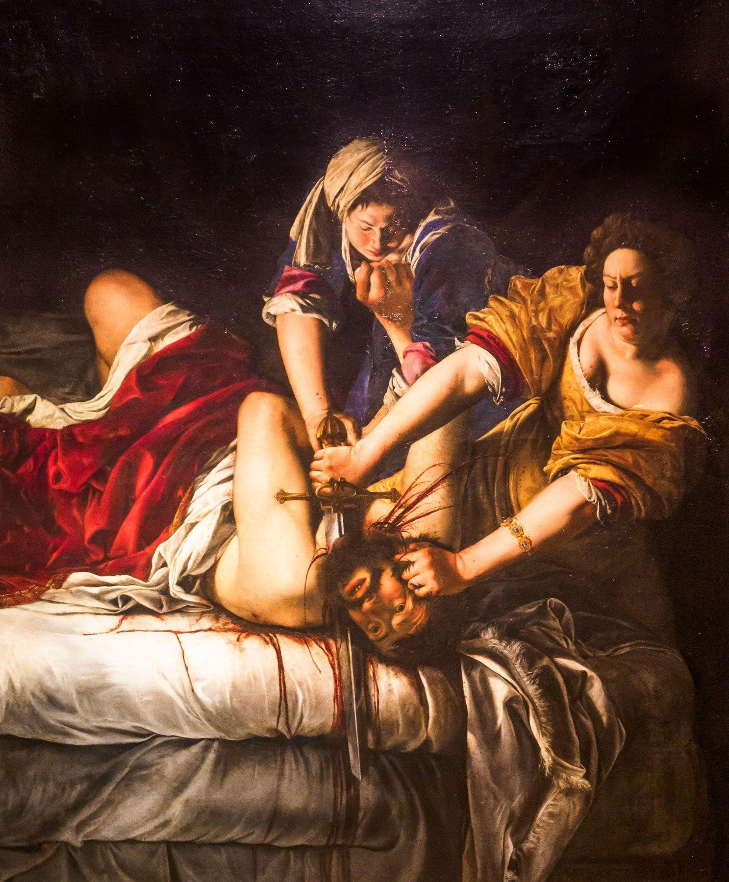 Obraz Artemisia Gentileschi: Judita zabíjející Holoferna (1620-1621)