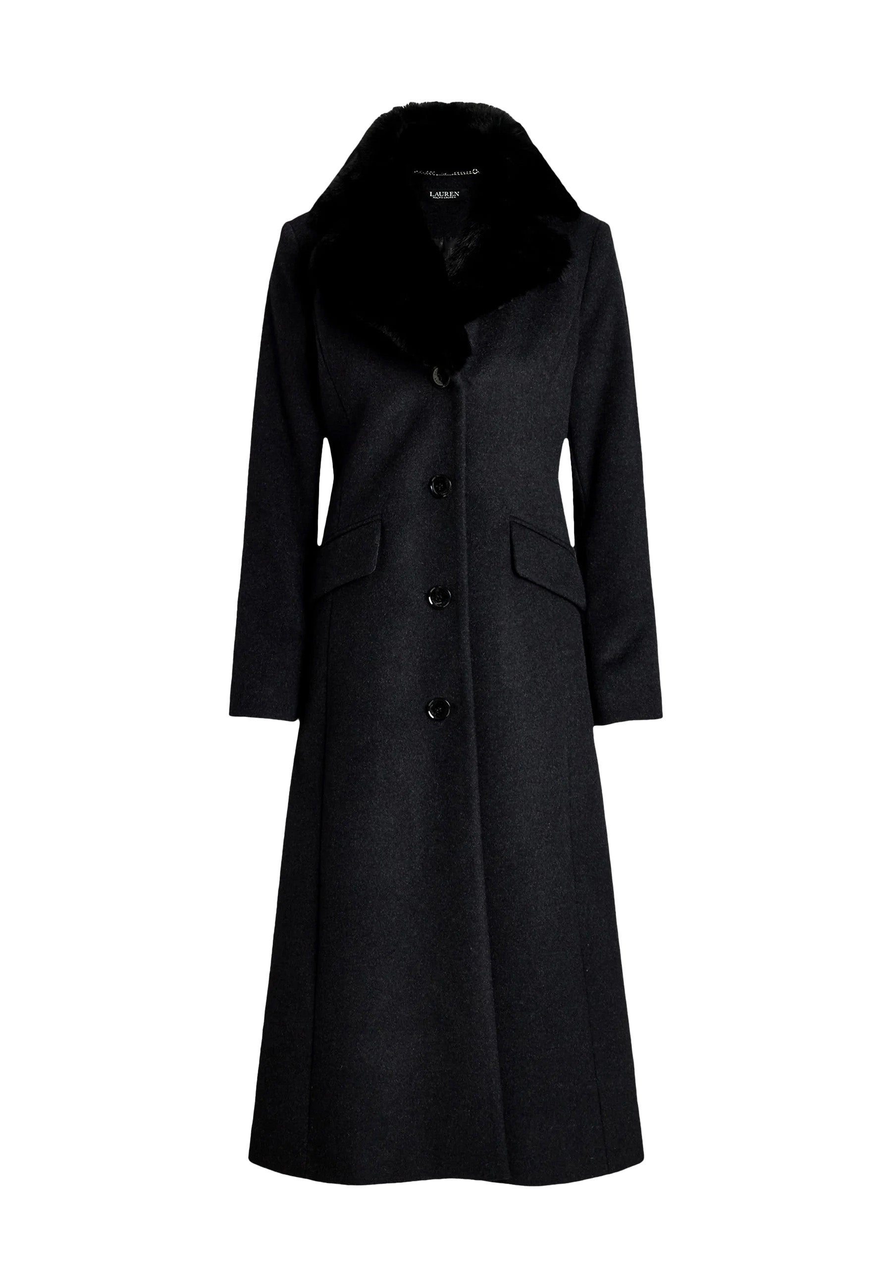 Dvouřadý kabát s kožešinovým límcem, RALPH LAUREN, prodává Zalando, 12 260 Kč