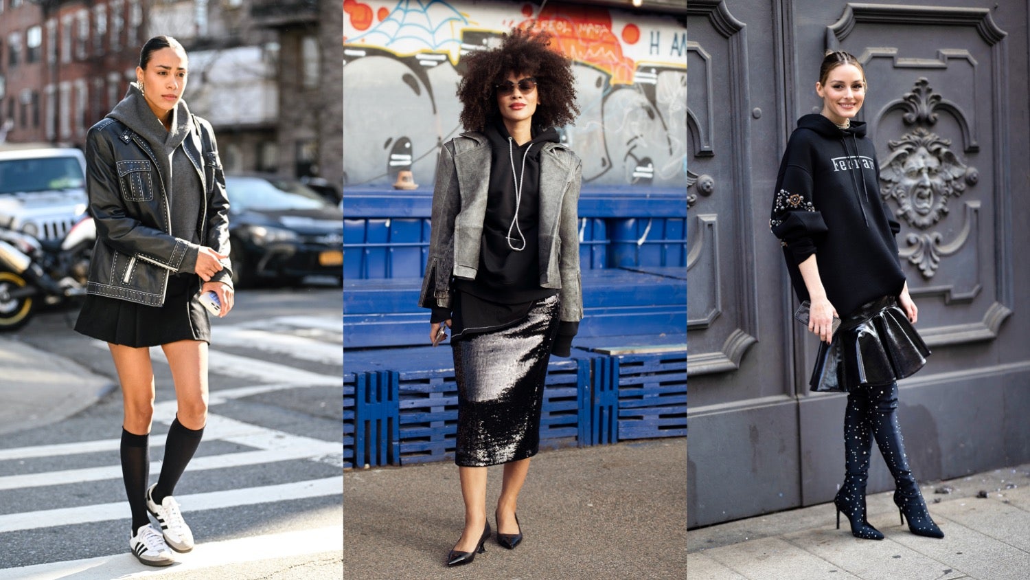 Mikina a sukně. Kombinace, se kterou může být přechod mezi sezonami až nečekaně hladký