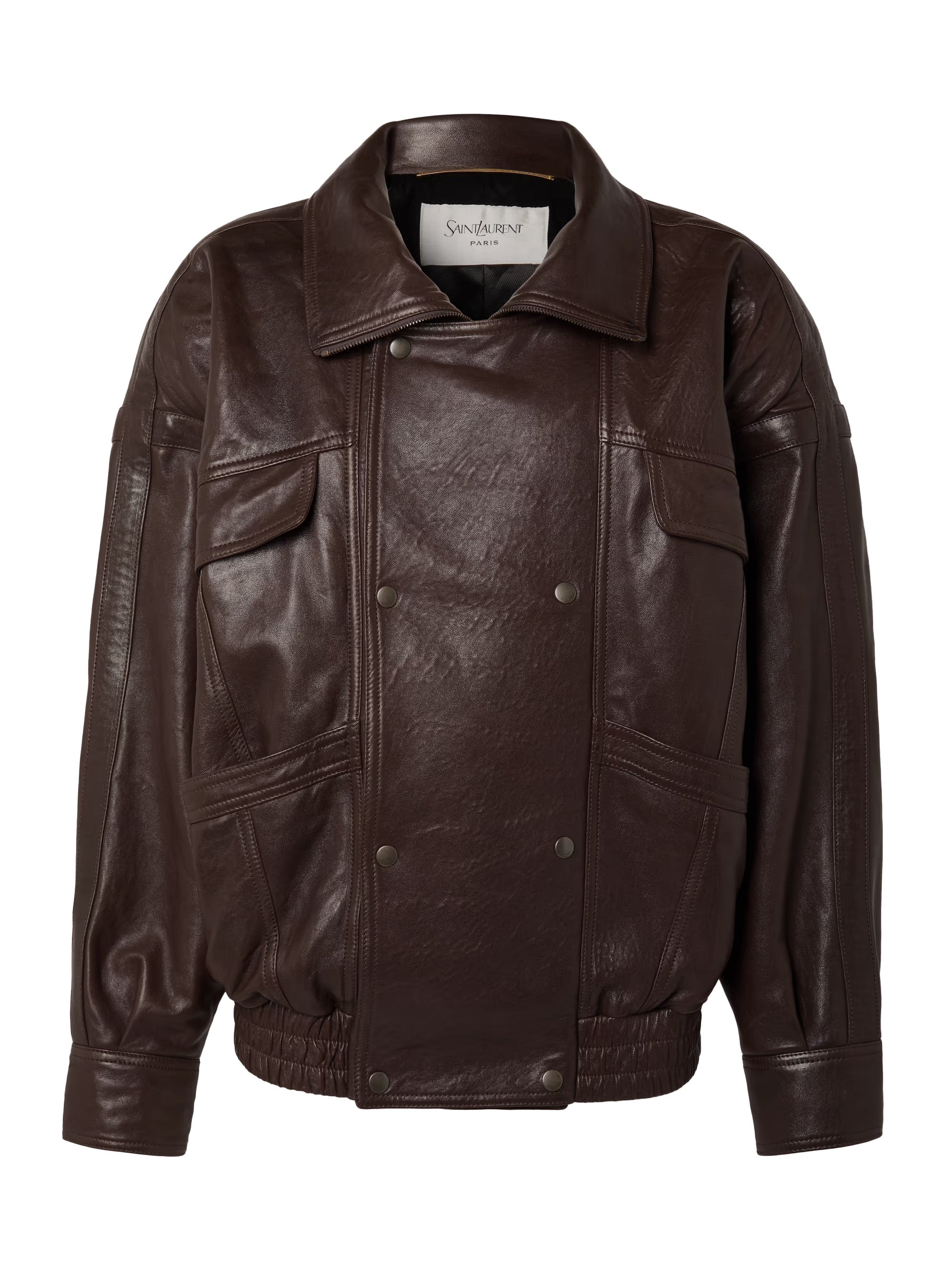 Dvouřadá oversized kožená bunda, SAINT LAURENT, 6 560 €