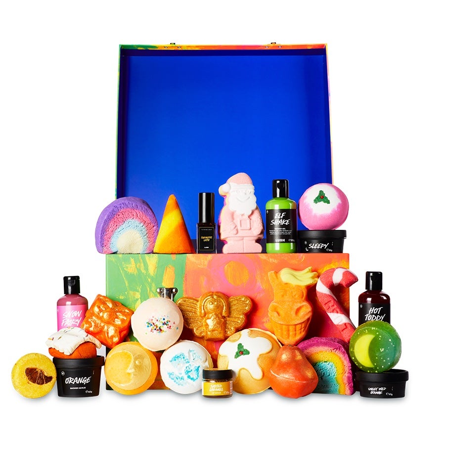 Adventní kalendář 2022 s 25 produkty, LUSH, prodává Lush, 6500 Kč