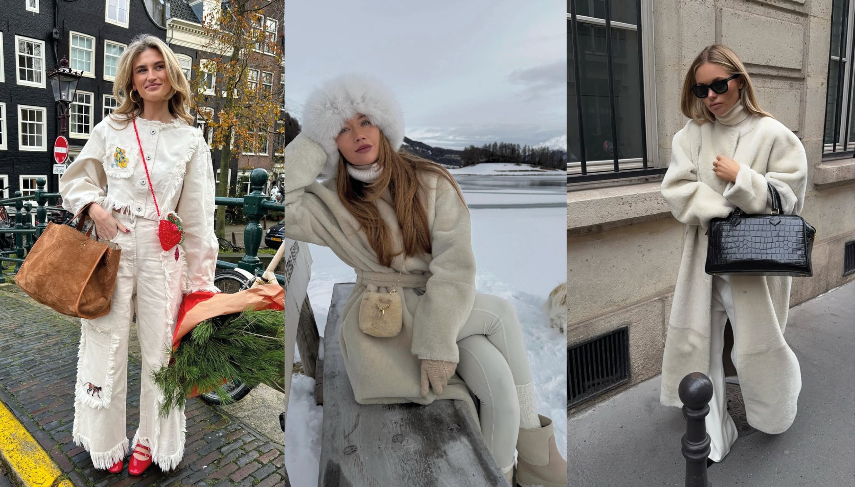 Bílá patří k zimě. Inspirujte se zimními all-white outfity