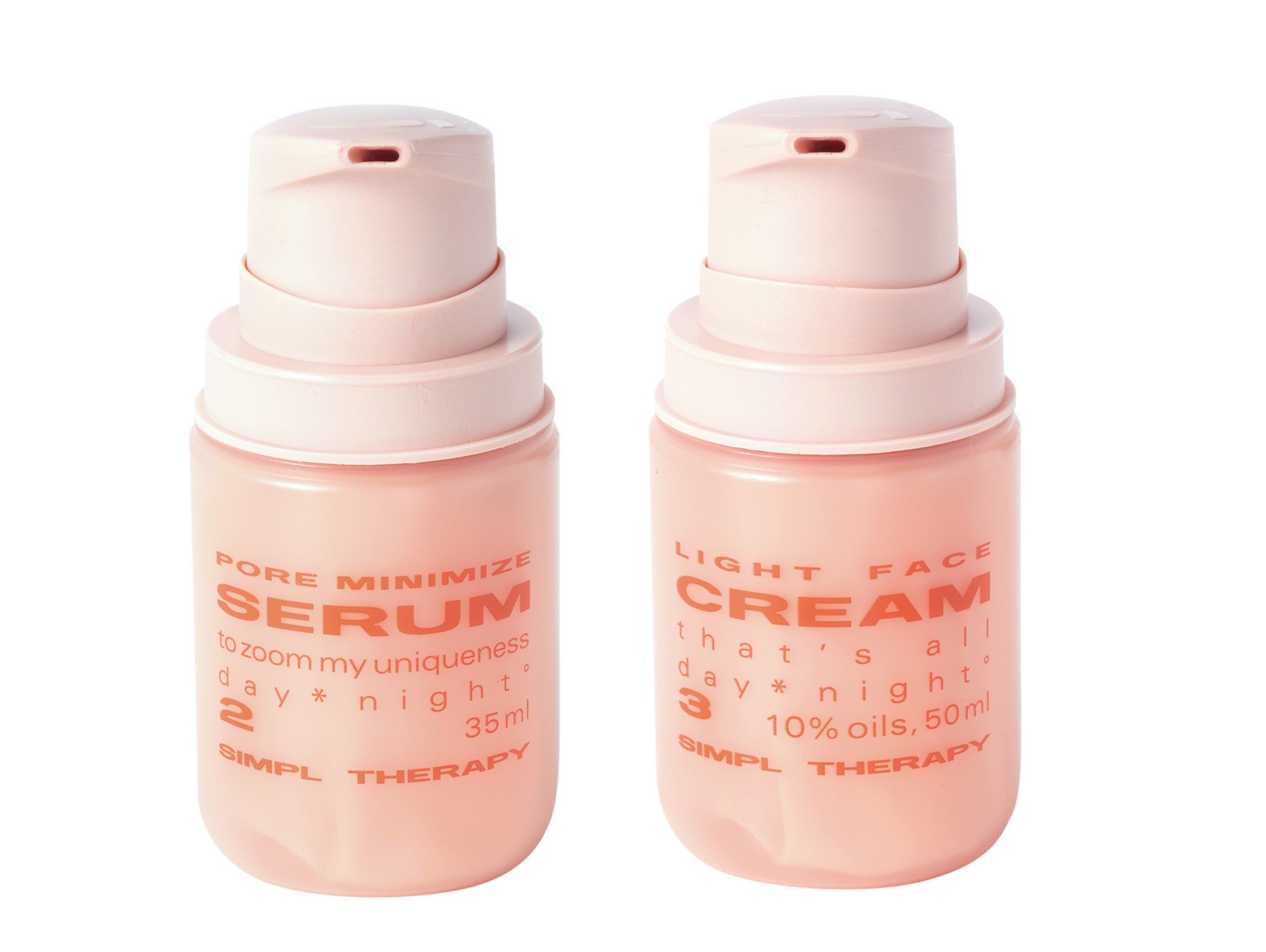 Sérum na rozšířené póry Pore Minimize Serum a lehký pleťový krém Light Face Crem, oboje SIMPL THERAPY, prodává Envy Therapy, 445 Kč (za sérum) a 615 Kč (za krém)