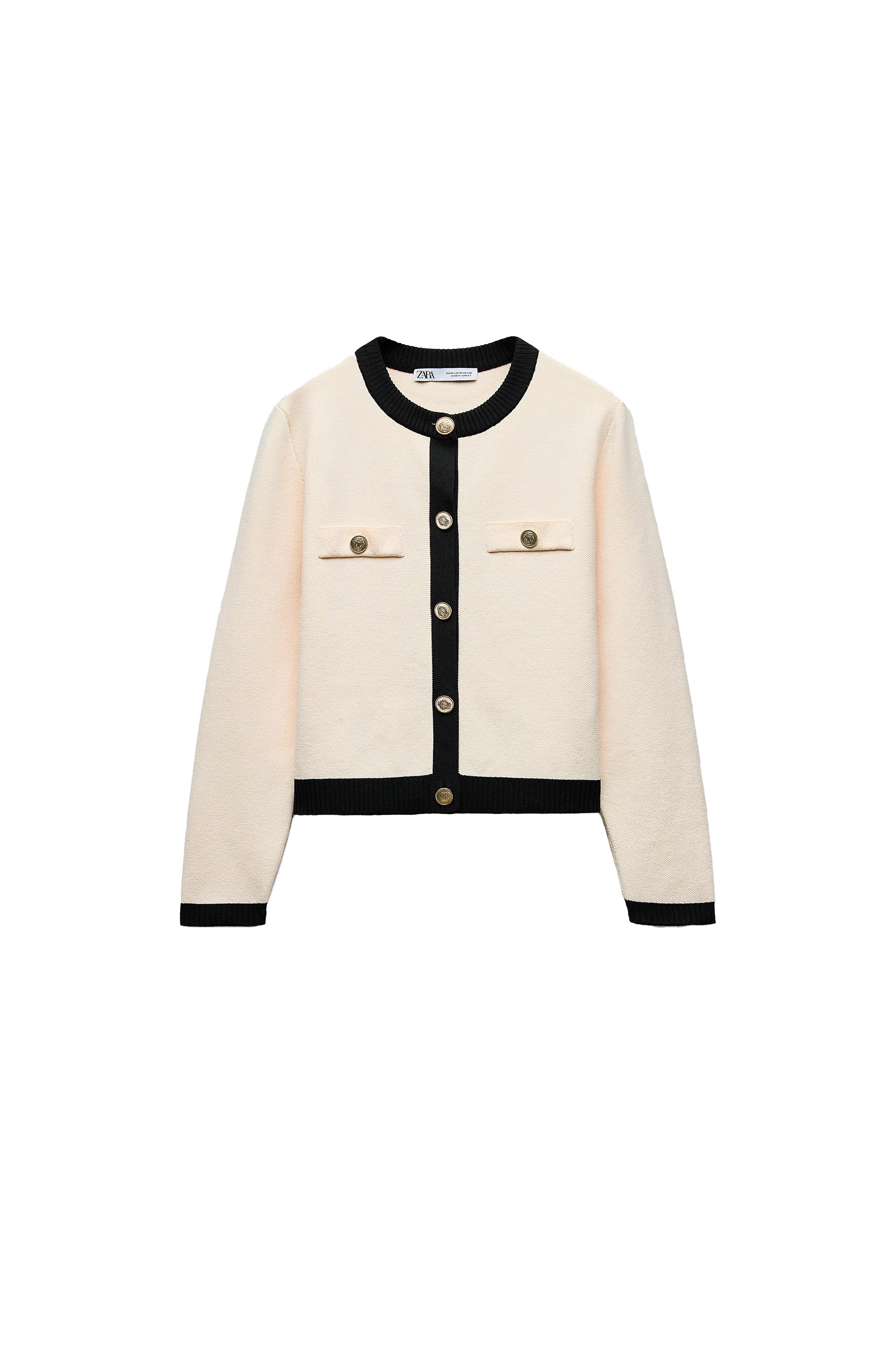 Úpletový kardigan se zlatými knoflíky, ZARA, prodává Zara, 999 Kč