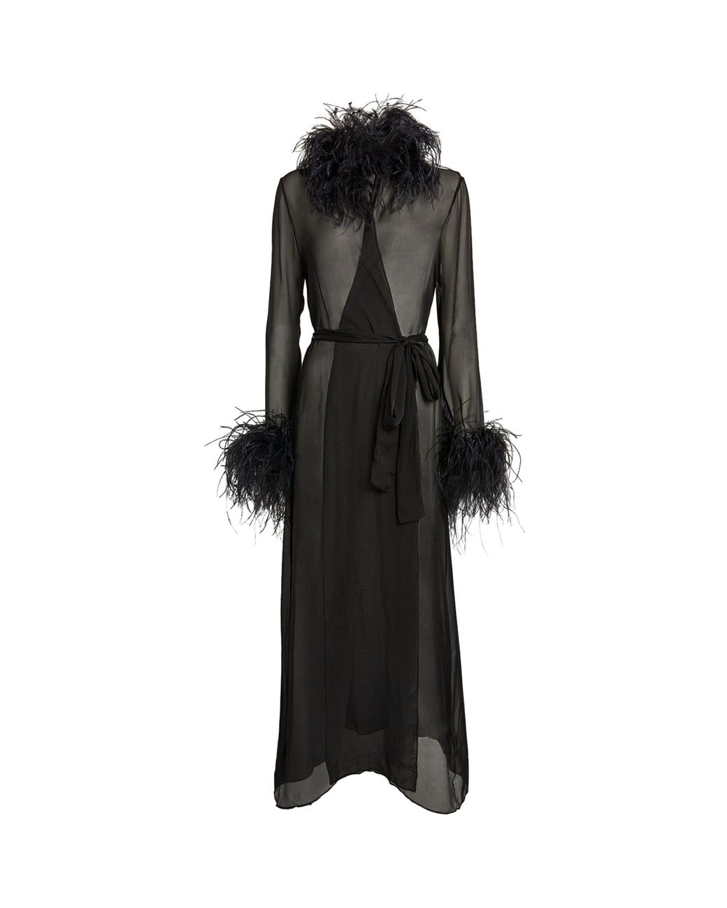 Transparentní župánek zdobený peříčky, Oséree, prodává Net-A-Porter, € 940