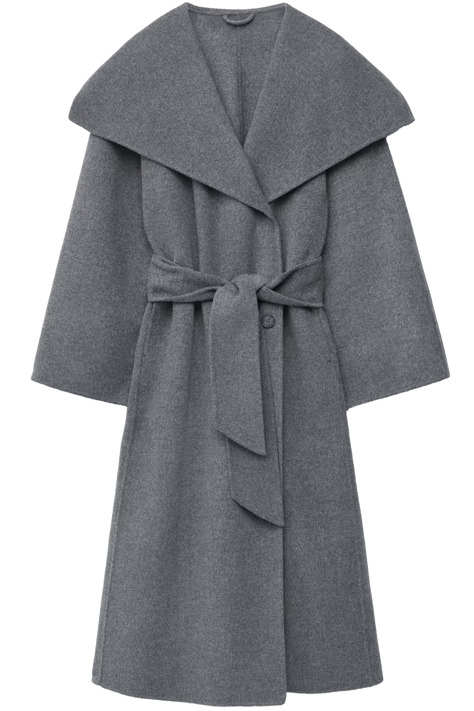 Maxi kabát z vlny se šálovým límcem, H&M, 7 190 Kč