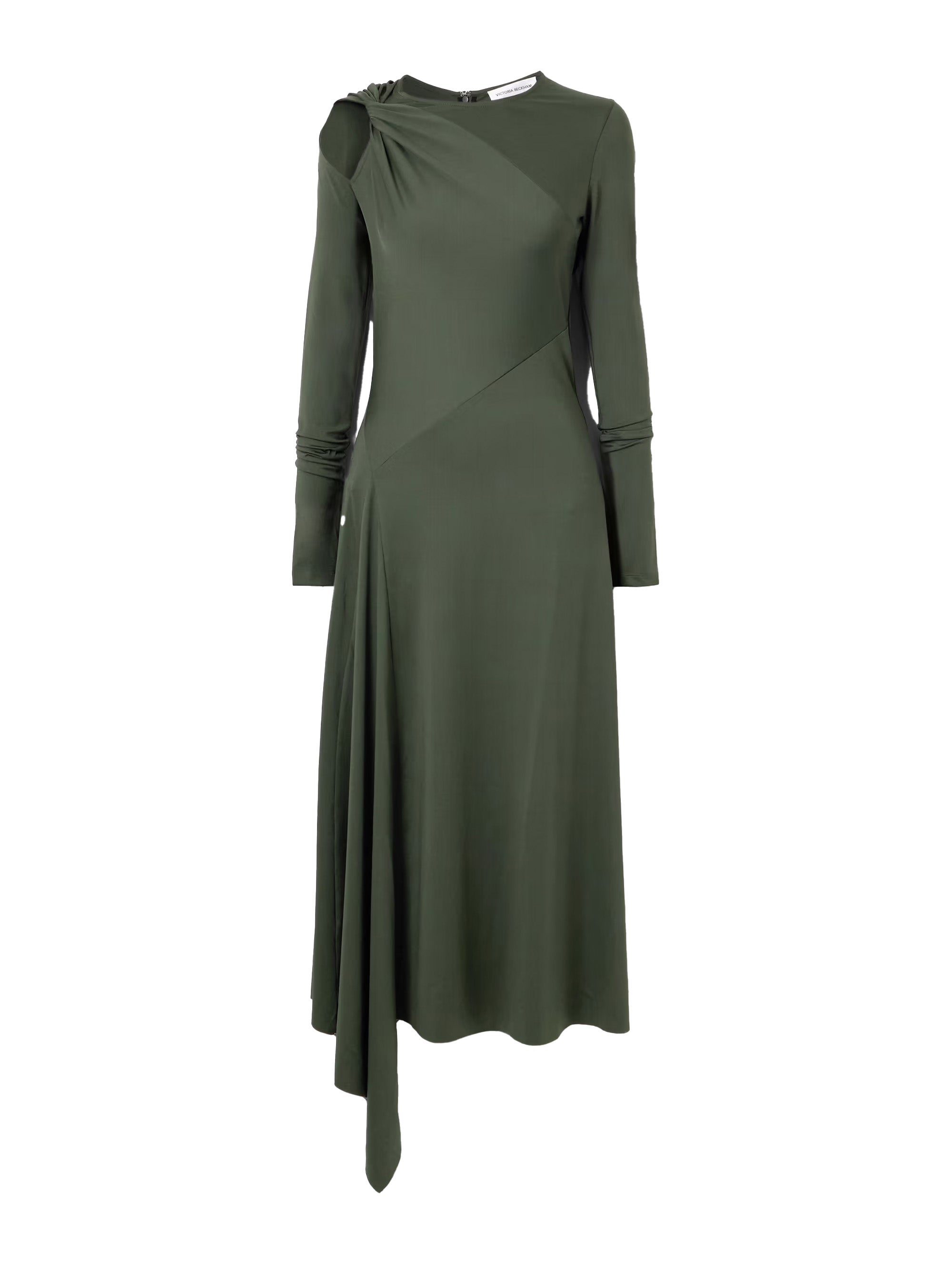 Asymetrické zelené šaty, VICTORIA BECKHAM, prodává Net-a-Porter, 20 675 Kč