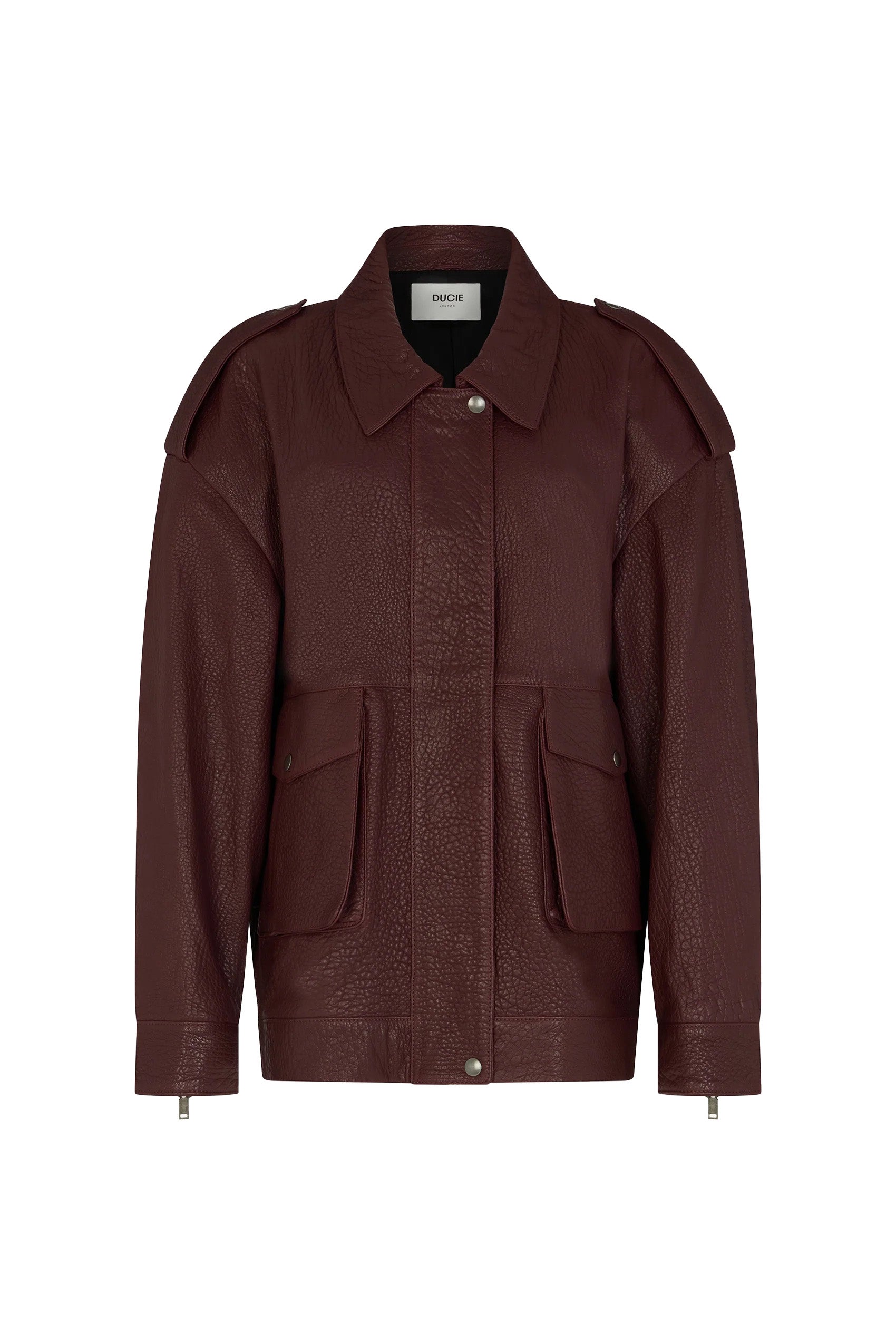 Vínová kožená bomber bunda, DUCIE, prodává DUCIE, 1 051 €