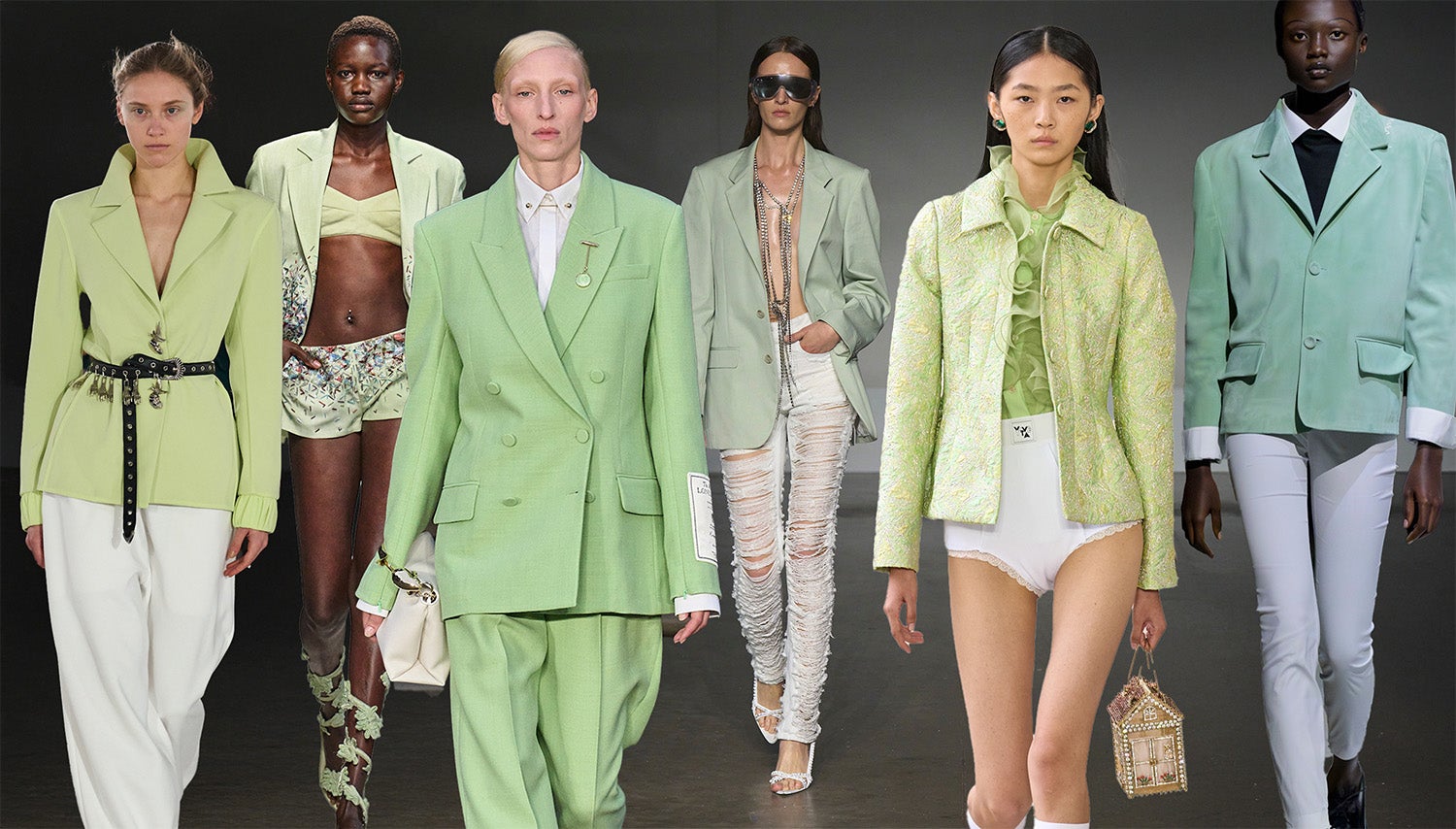 Čtyři osvěžující způsoby, jak nosit trendy pastelově zelené sako 24 hodin/ 7 dní v týdnu