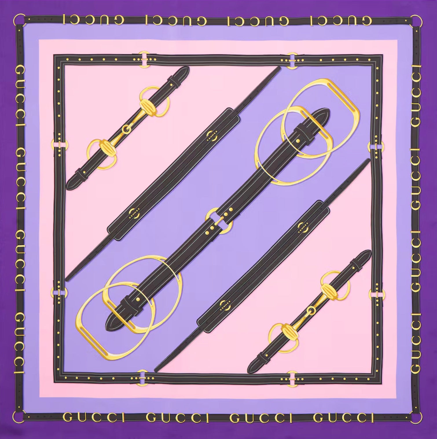 Tištěný šátek carré z hedvábného kepru, GUCCI, 12 550 Kč