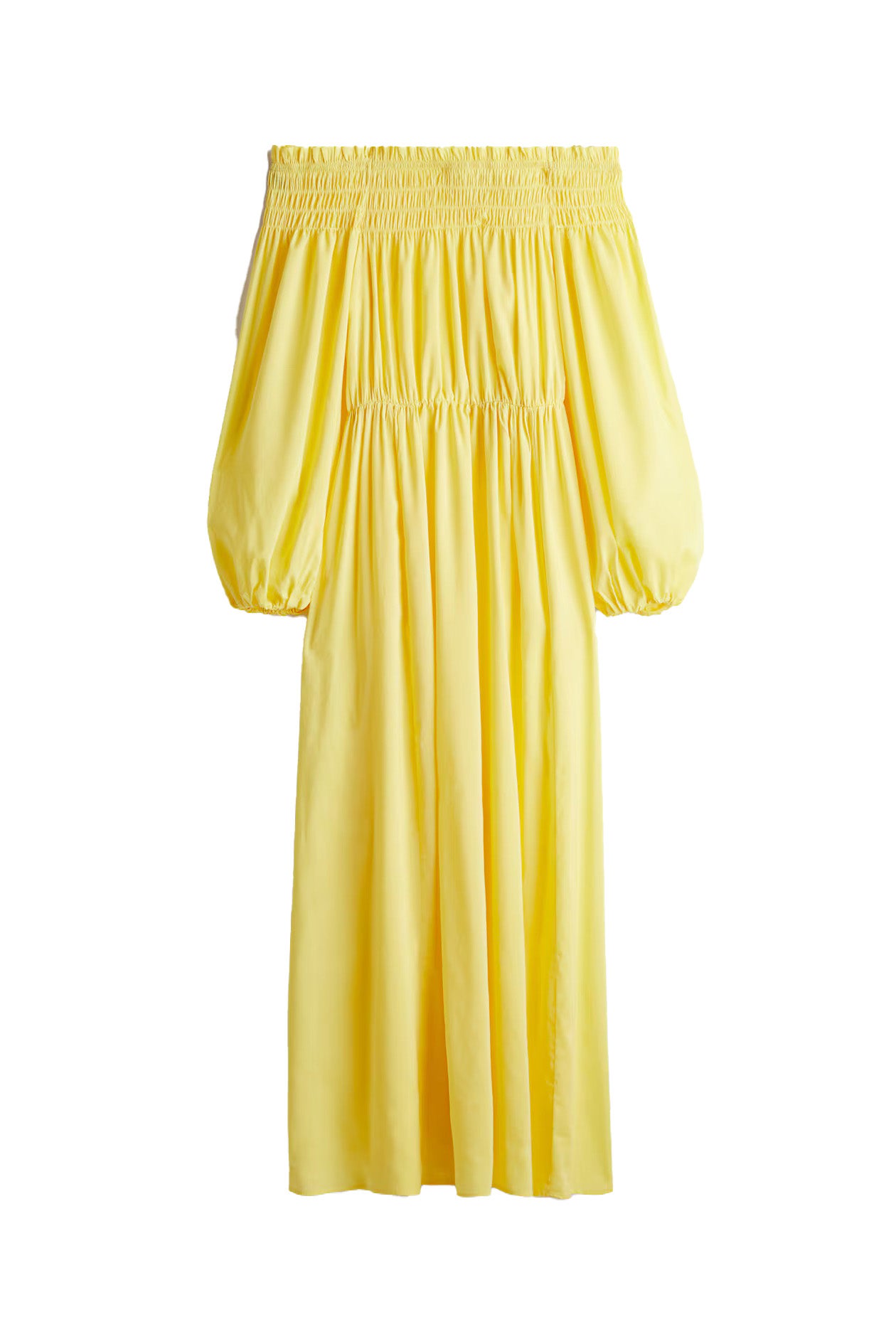 Šaty s žabkováním odhalující ramena, H&M, 959 Kč