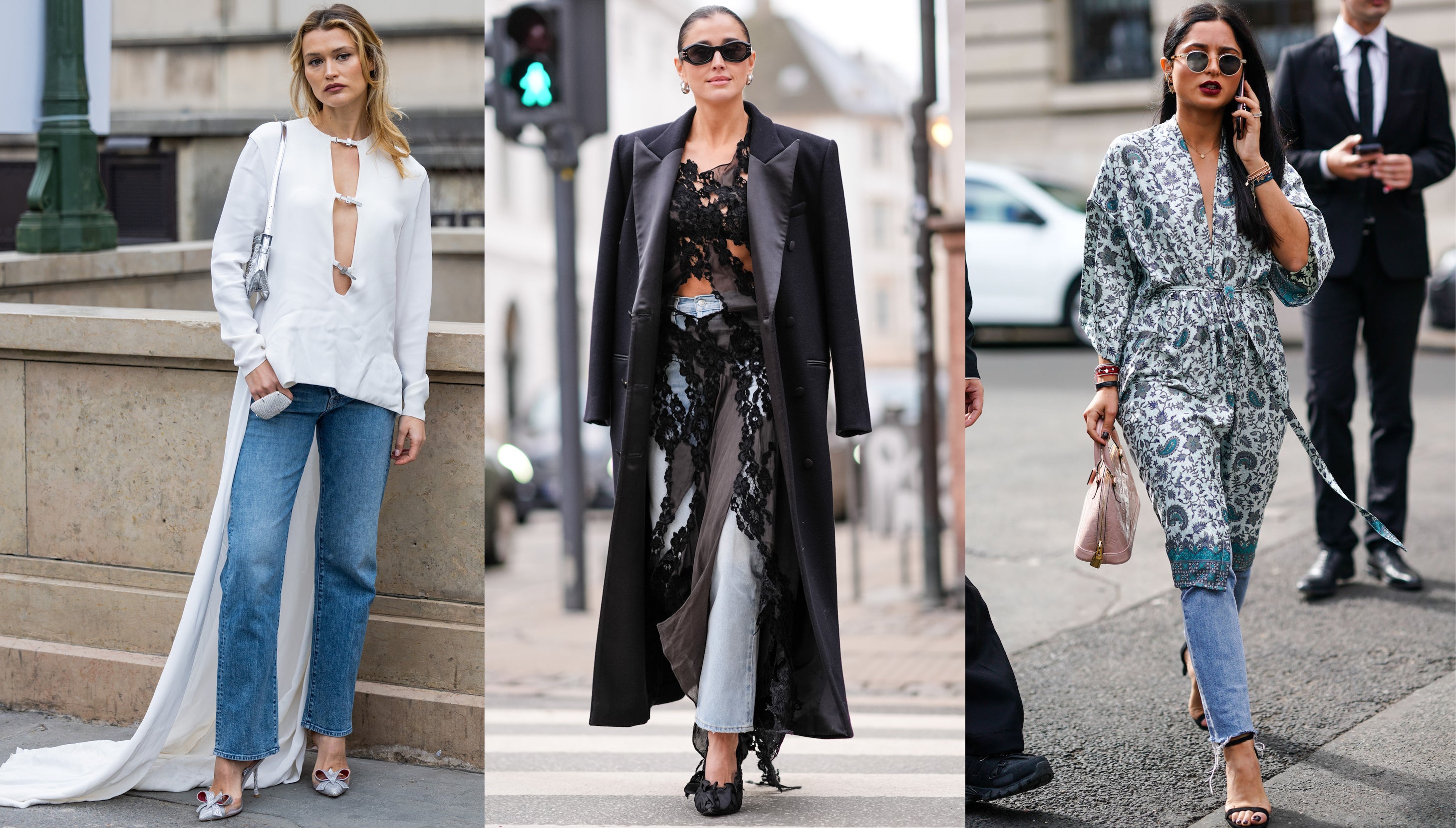 Léto 2025 patří této nečekané dvojici. Dlouhé halenky z přelomu milénia se vracejí se skinny jeans