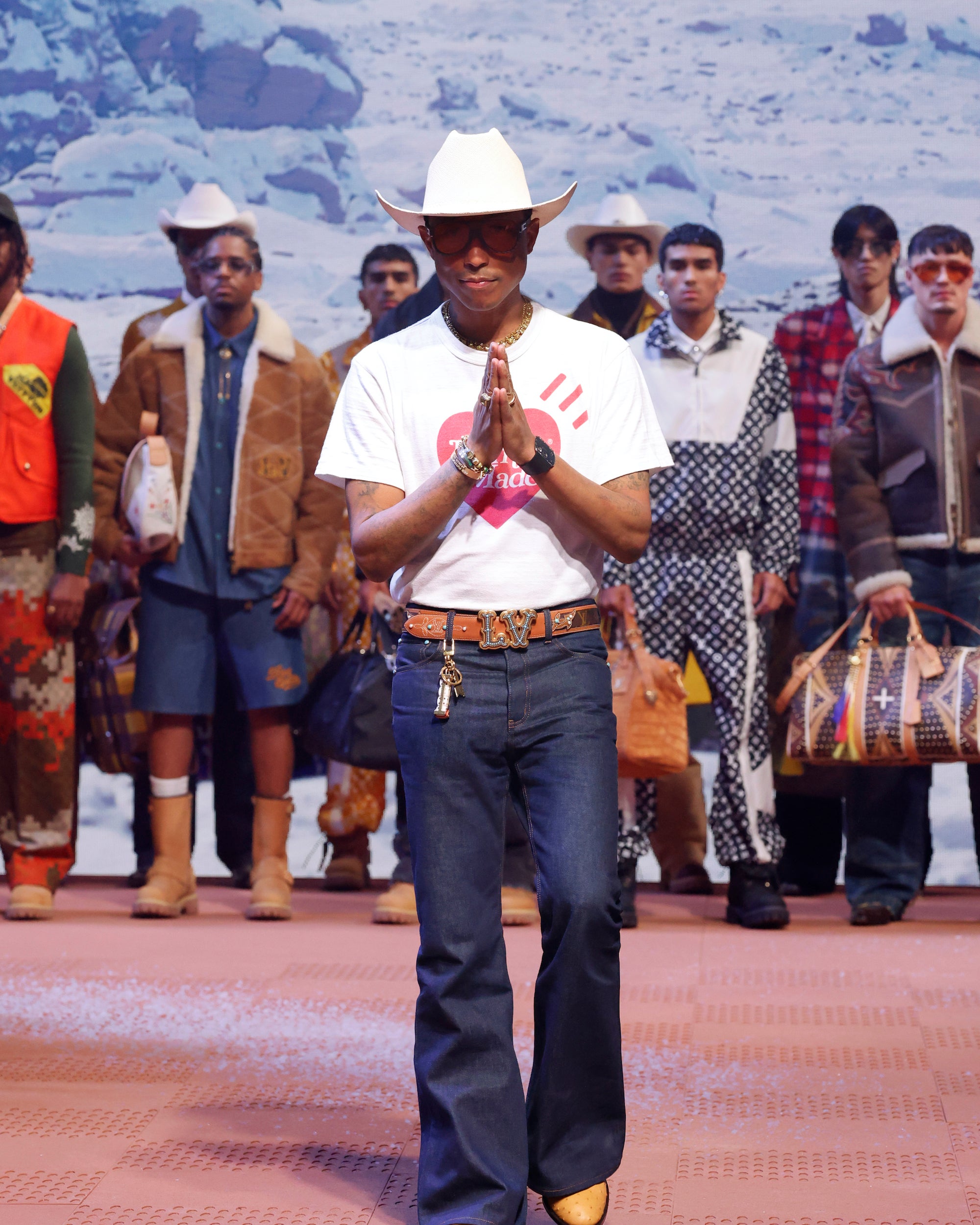 Pharrell Williams na přehlídce Louis Vuitton Men's Fall-Winter 2024