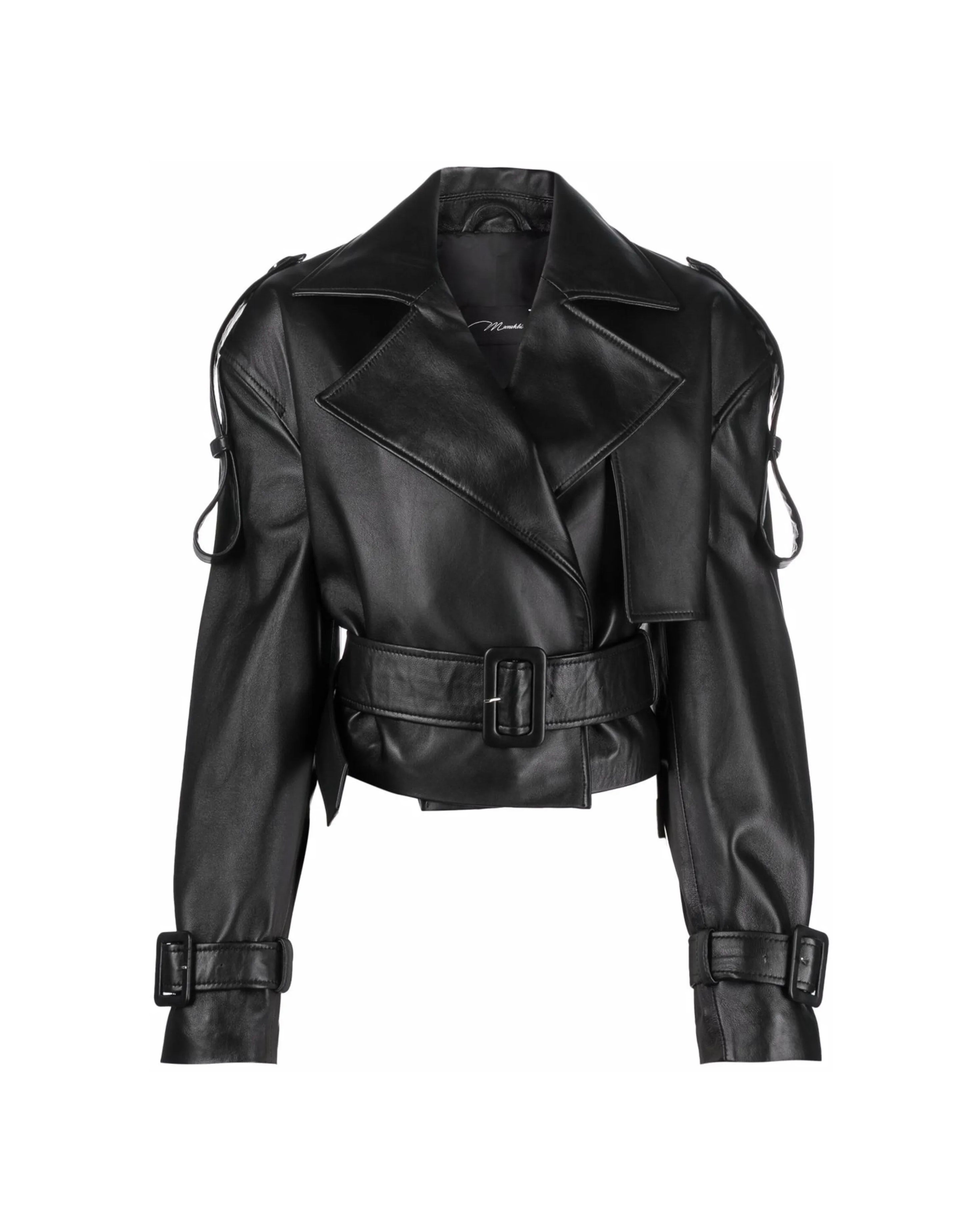 Kožený biker křivák ve zkrácené délce Hana, MANOKHI, 885 €