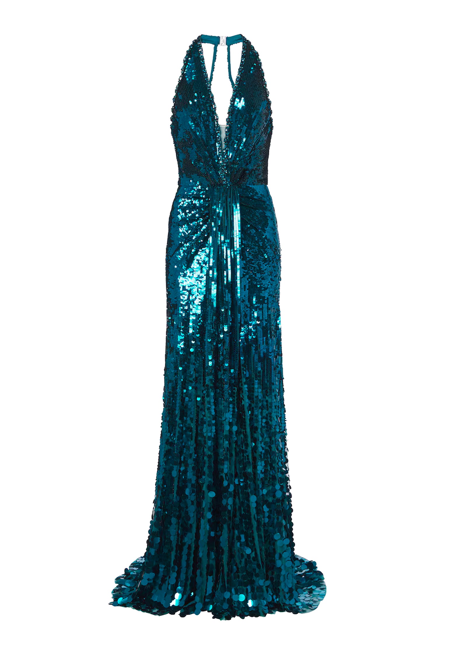 Flitrované tyrkysové šaty, JENNY PACKMAN, prodává Mytheresa, 3 975 €