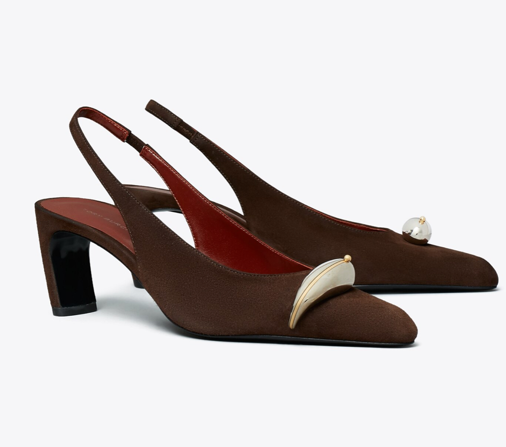 Lodičky s otevřenou patou s ozdobou, TORY BURCH, 1 300 €