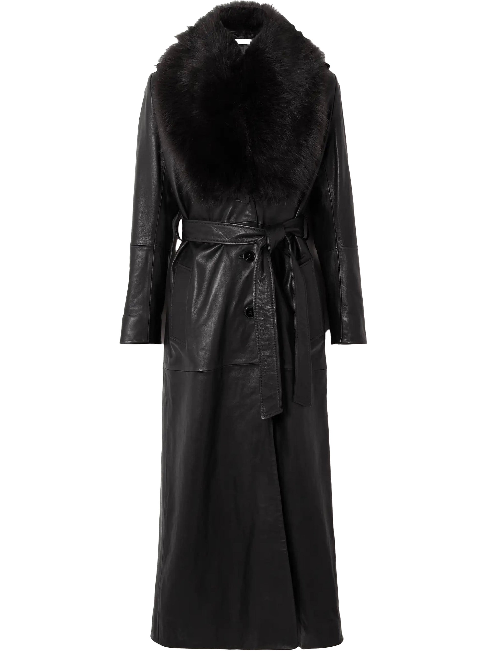 Kožený kabát s kožešinový lemem, NOUR HAMMOUR, 1 810 €