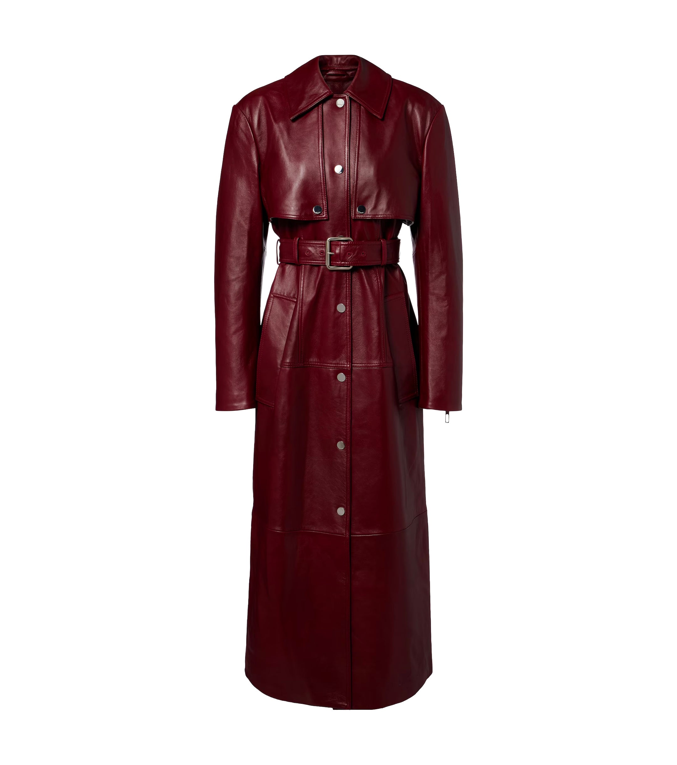 Vínový kožený kabát, SPORTMAX, 1 715 €