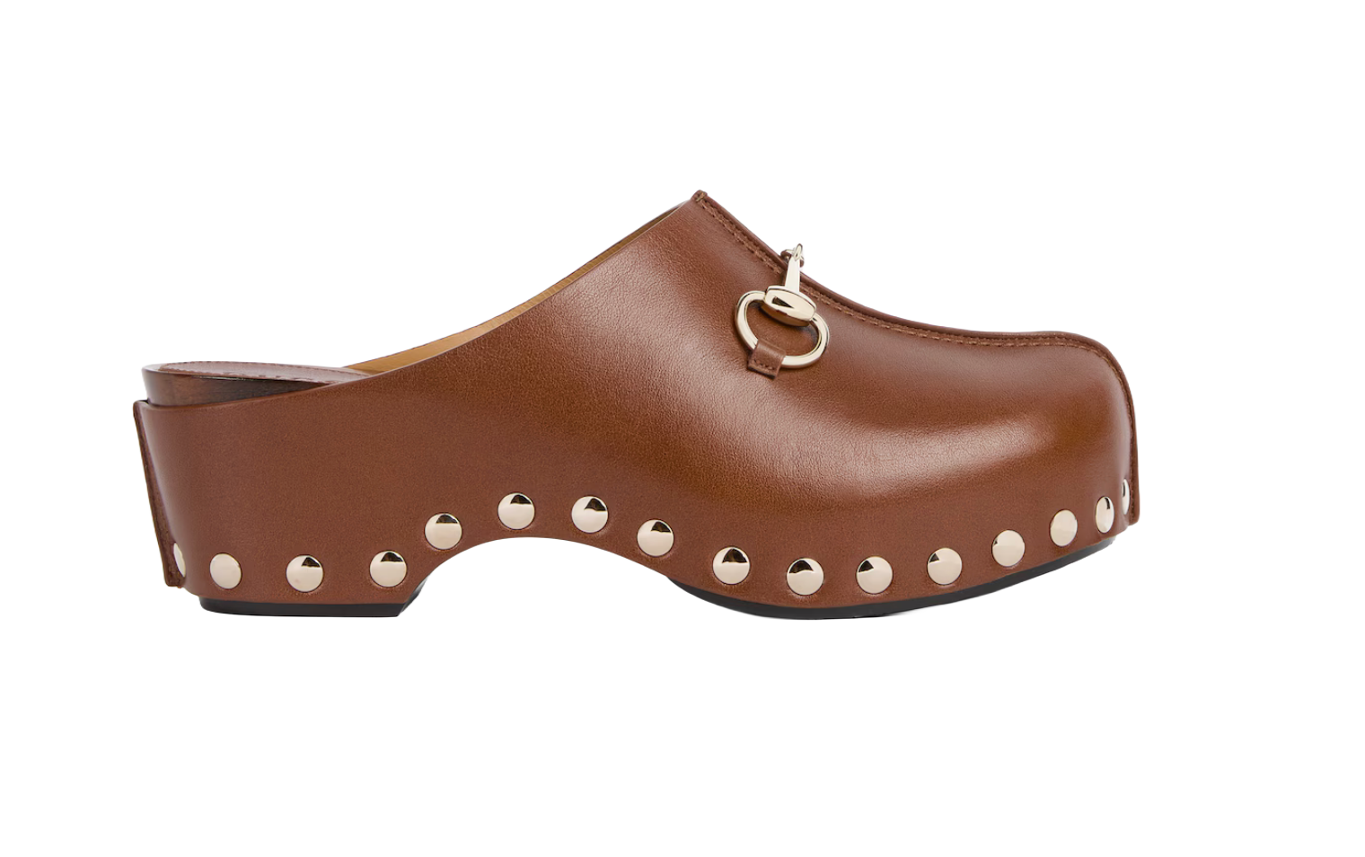 Dřeváky na platformě s ozdobnými třmínky, GUCCI, 27 500 Kč