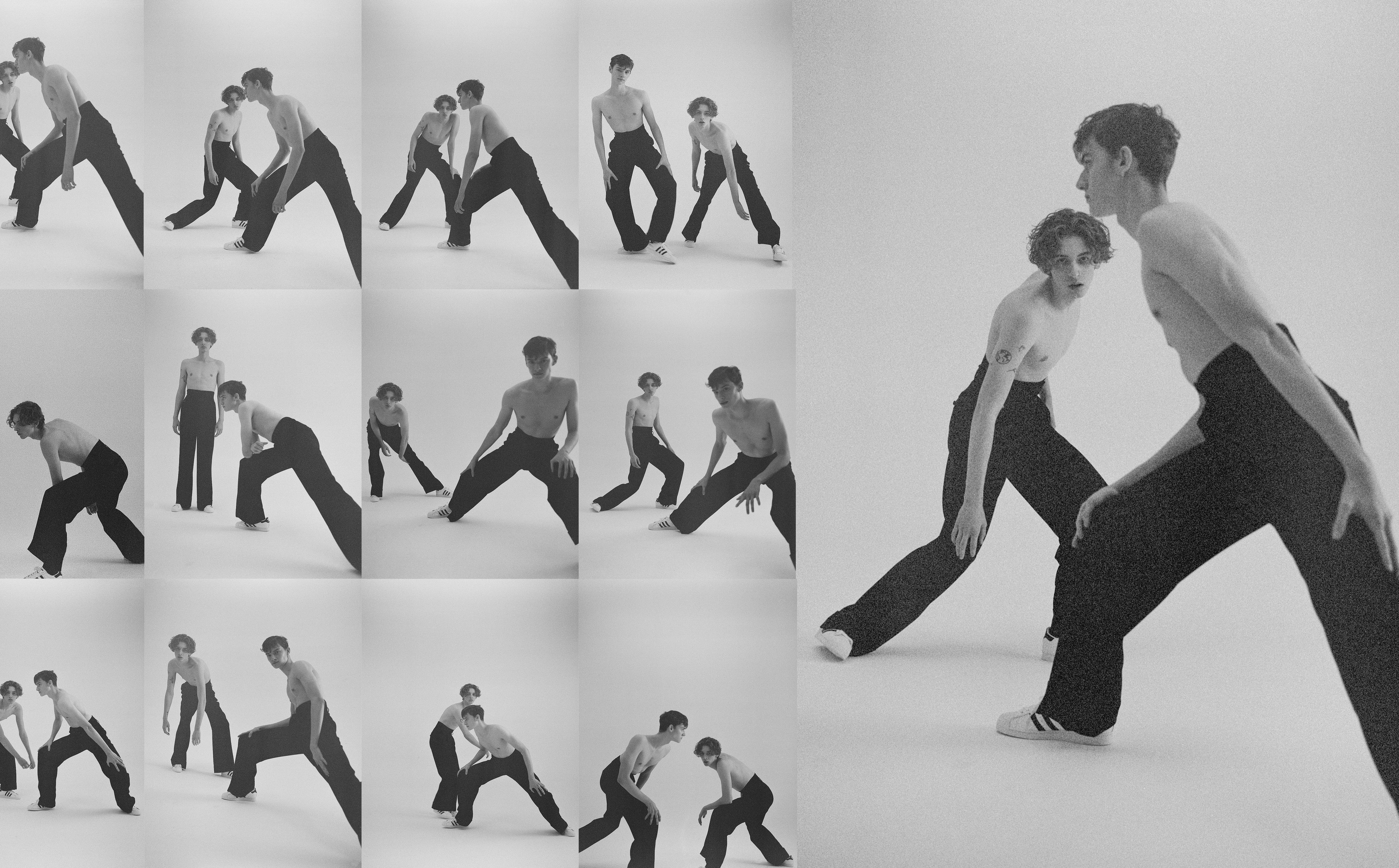 Kalhoty, obojí Dolce & Gabbana; tenisky, adidas Superstar. Kalhoty, obojí Dolce & Gabbana; tenisky, adidas Superstar.