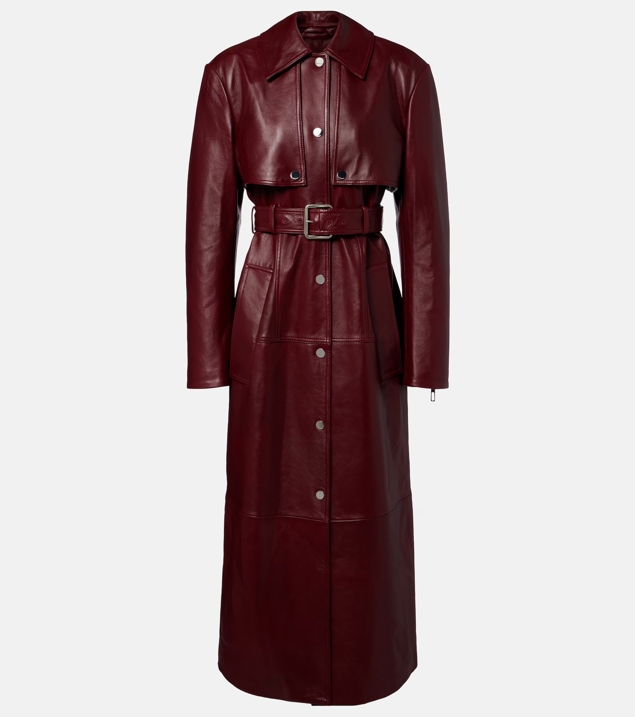 Vínový kožený kabát, SPORTMAX, 1 715 €