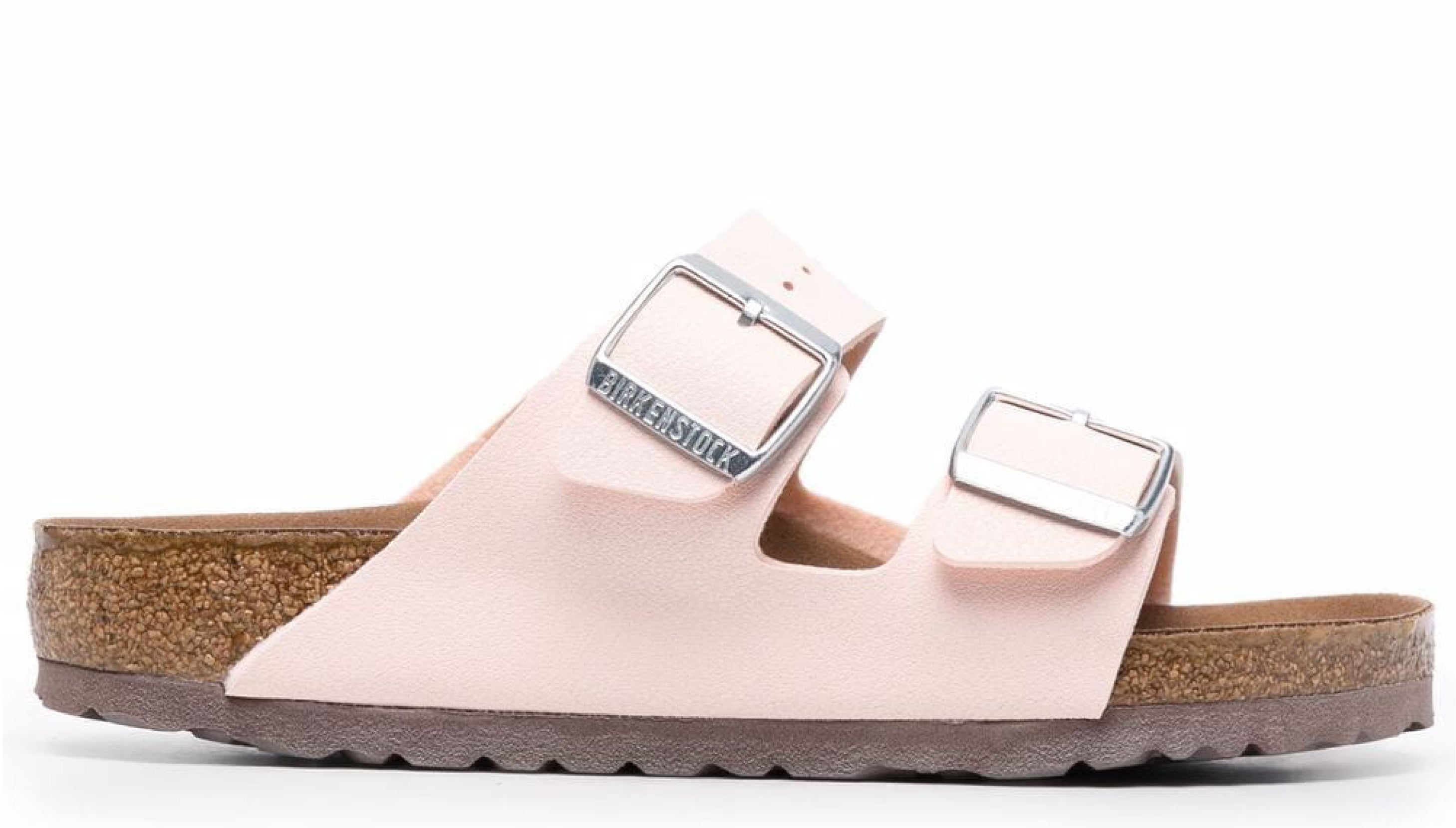 Světle růžové sandály Arizona, BIRKENSTOCK, prodává Farfetch, 123 €