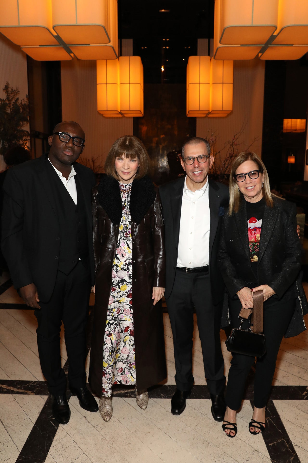 Edward Enninful, Anna Wintour, Jonathan Newhouse a Ronnie Cooke Newhouse na Vogue Vanity Fair Party