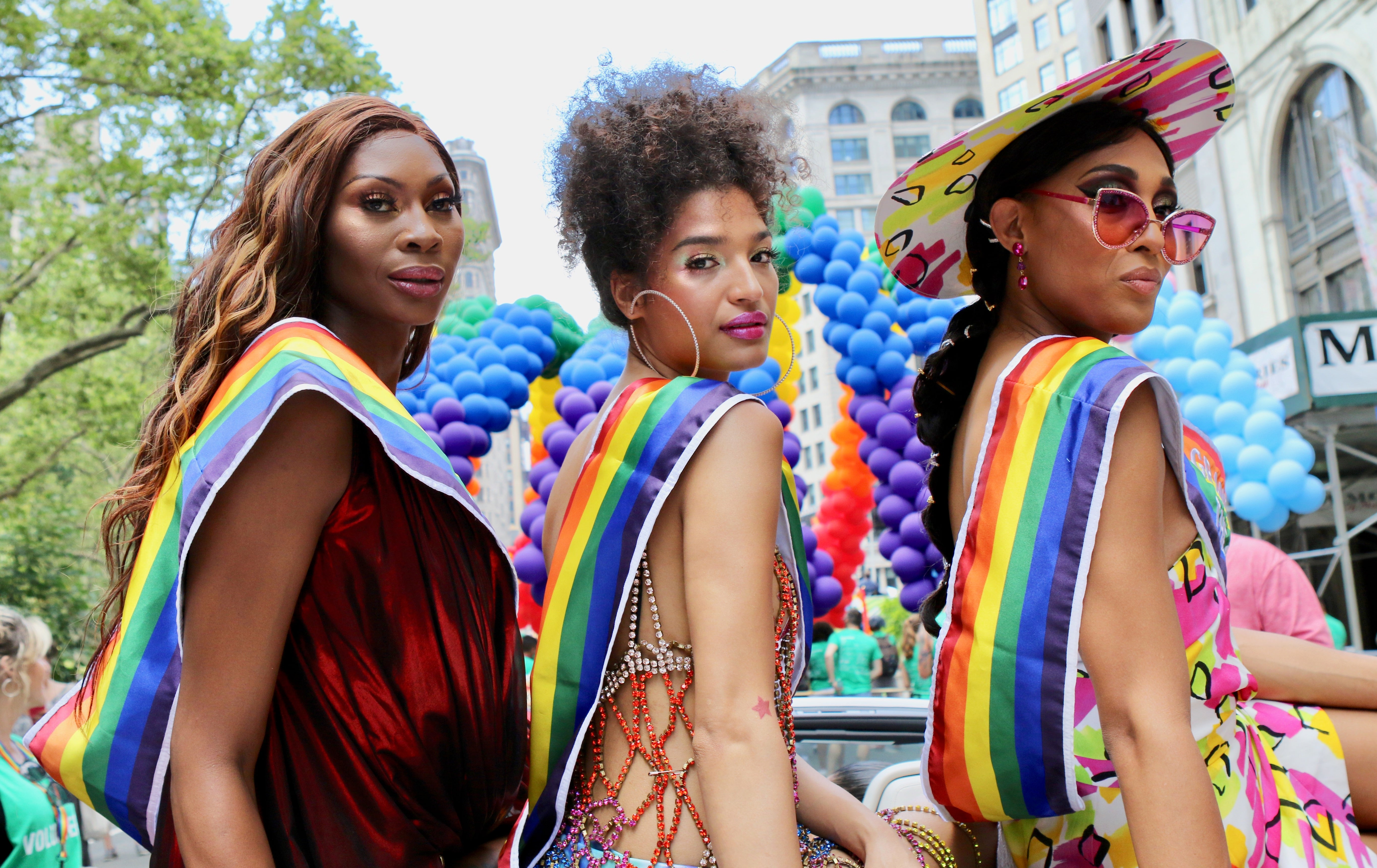 Dominique Jackson, Indya Moore a Mj Rodriguez na Pride Parade v New Yorku