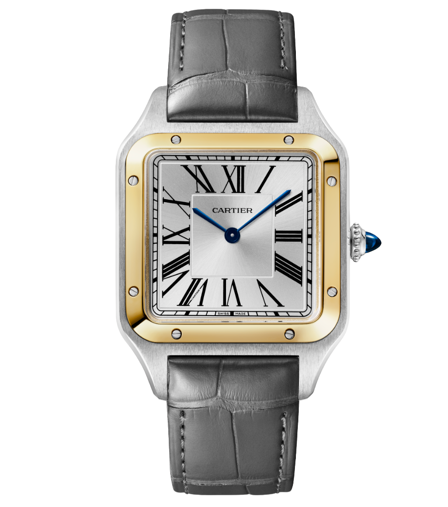 Hodinky Santos-Dumont CARTIER, ocel a žluté zlato, quartz, velká velikost, cena: 6 000 EUR