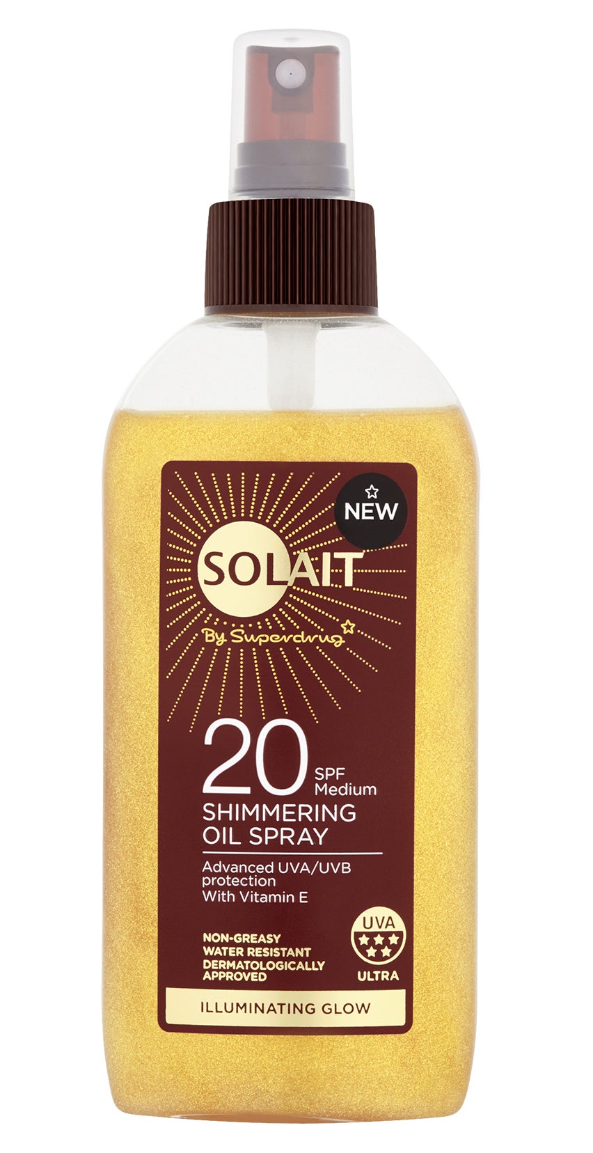 Voděodolný opalovací olej se třpytkami Solait, Marionnaud, 299 Kč