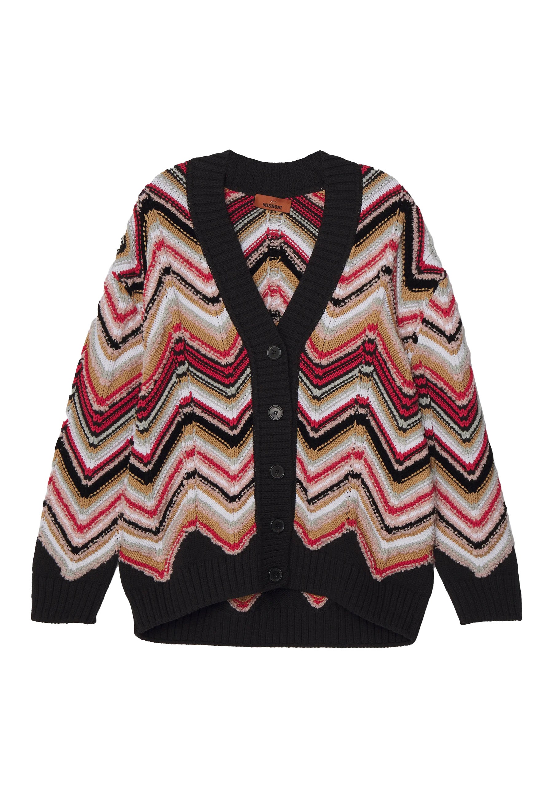 Barevný maxikardigan se vzorem, MISSONI, prodává Zalando, 28 560 Kč