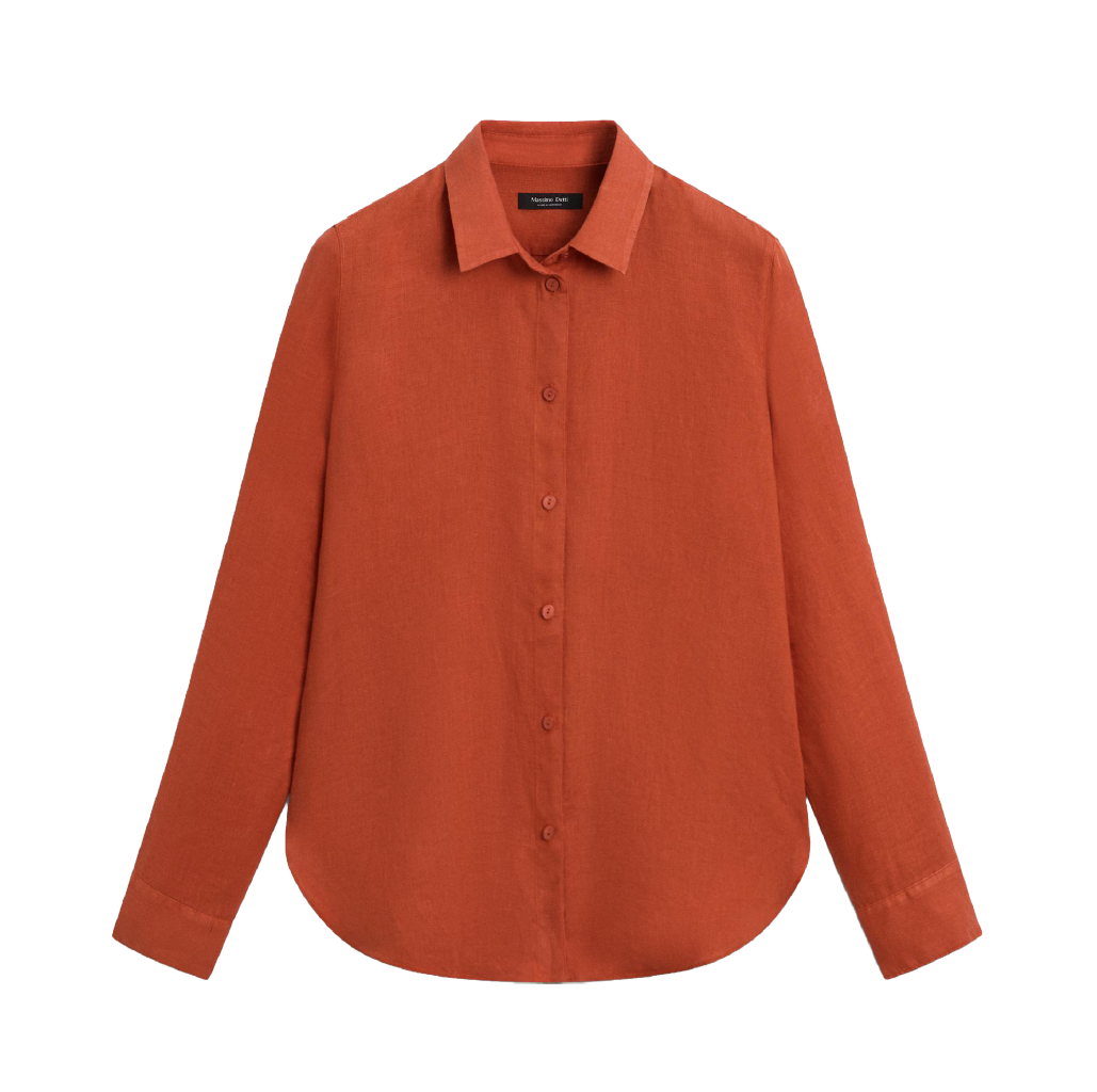 Lněná oranžová košile, MASSIMO DUTTI, prodává Massimo Dutti, 1 599 Kč