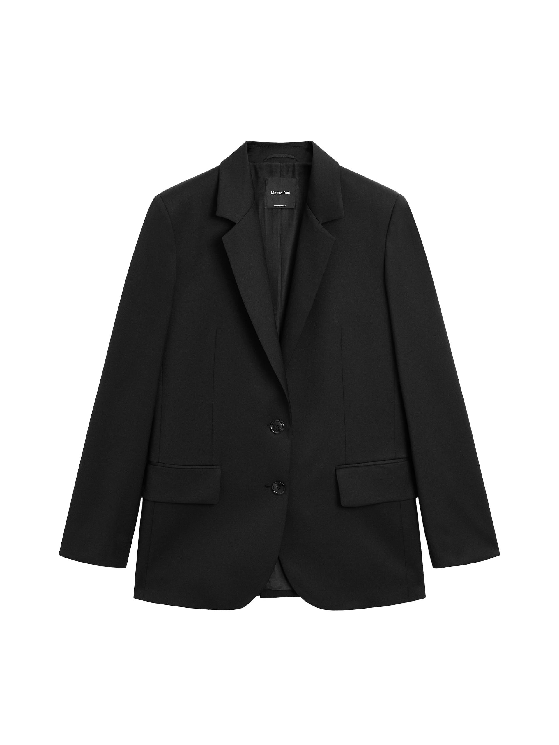 Blejzr ze 100% extra jemné vlny na dva knoflíky, MASSIMO DUTTI, 4 599 Kč