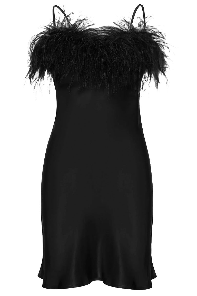 Slip šaty s peřím, SLEEPER, prodává Sleeper, 4 726 Kč